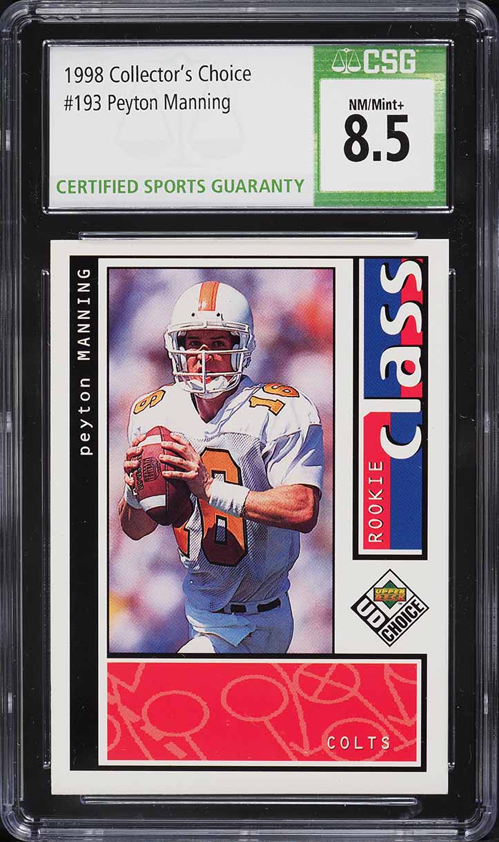 1998 Upper Deck Choice Peyton Manning ROOKIE #193 CSG 8.5 NM-MT+