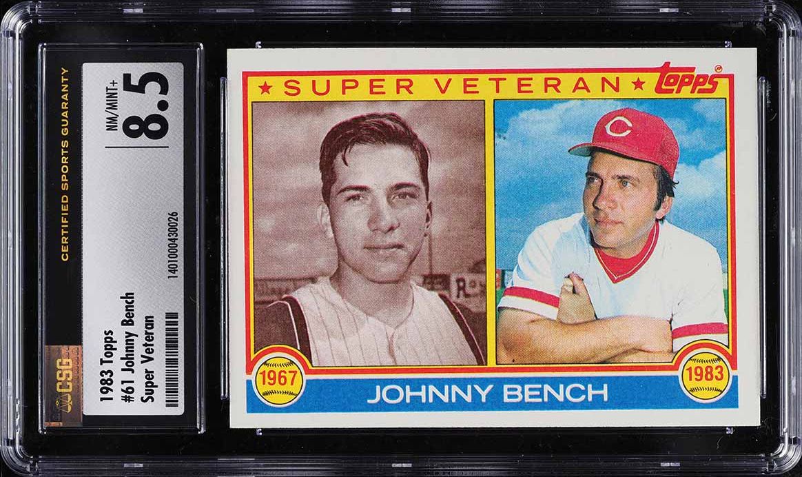 1983 Topps Johnny Bench SUPER VETERAN #61 CSG 8.5 NM-MT+