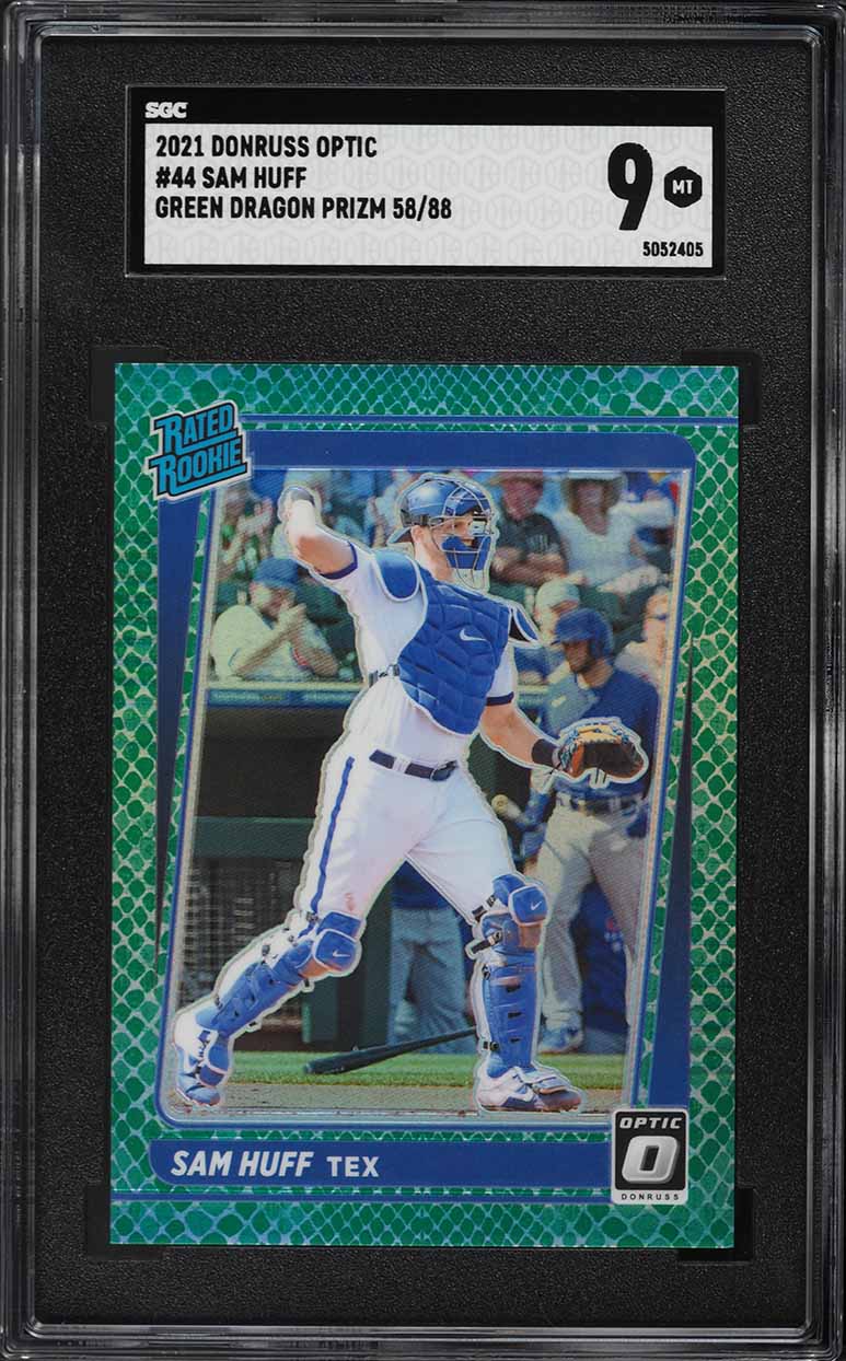 2021 Donruss Optic Green Dragon Sam Huff ROOKIE /88 #44 SGC 9 MINT