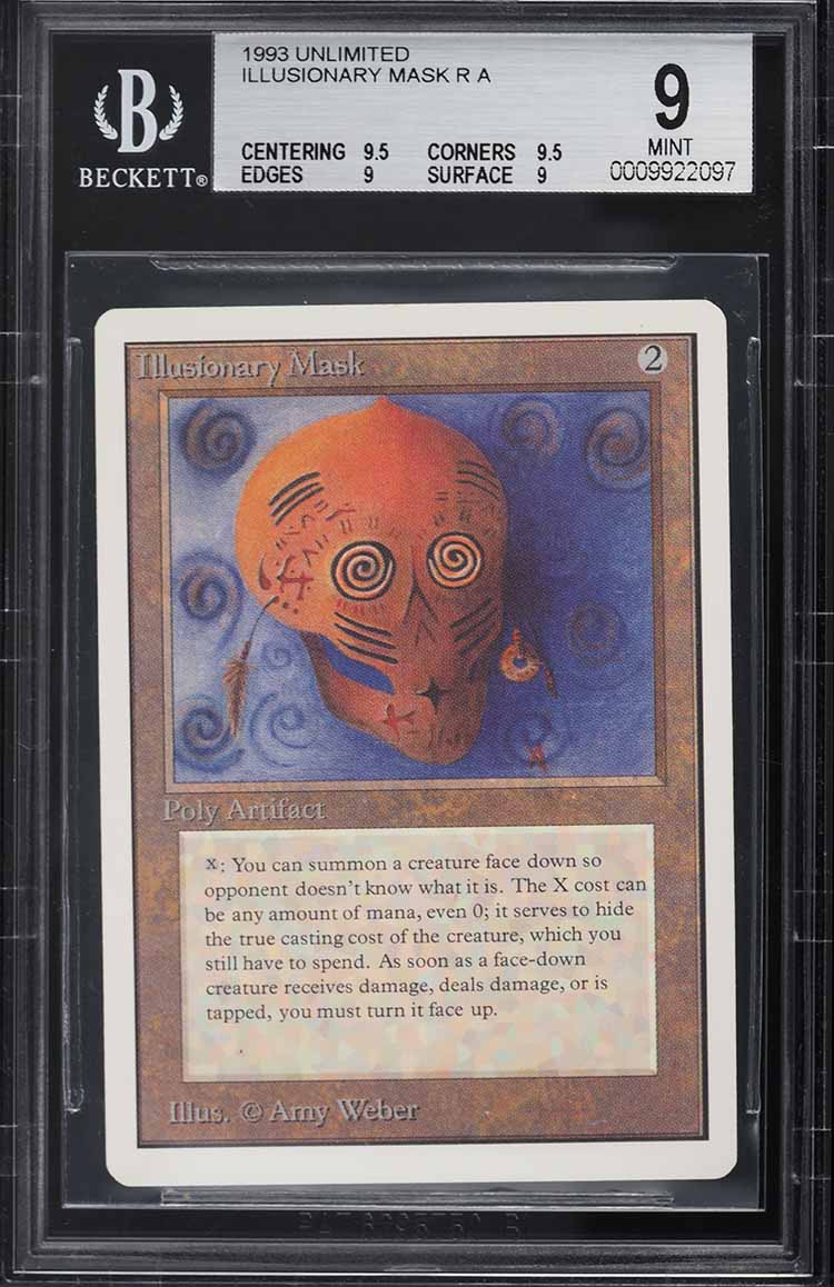 1993 Magic The Gathering MTG Unlimited Illusionary Mask BGS 9 MINT