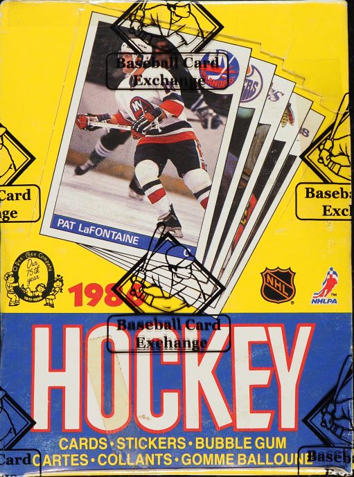 1985 O-Pee-Chee OPC Hockey Wax Box, 48 Packs, Mario Lemieux ROOKIE? BBCE AUTH