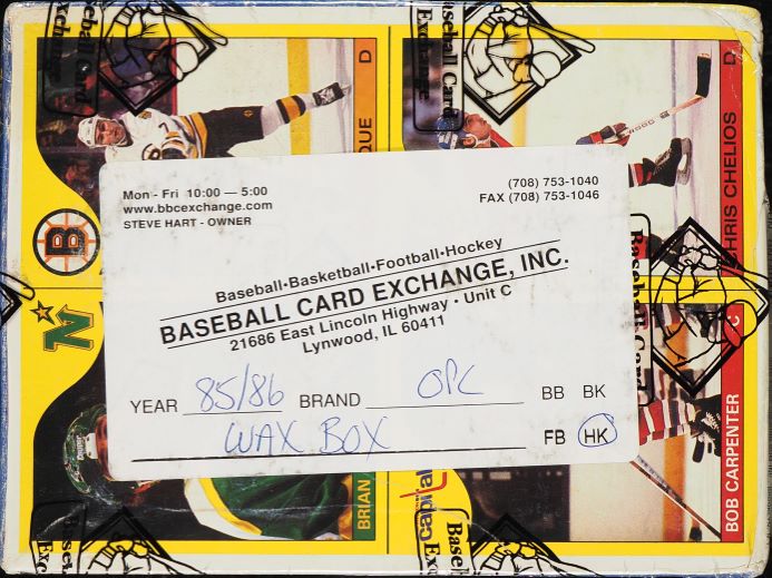 1985 O-Pee-Chee OPC Hockey Wax Box, 48 Packs, Mario Lemieux ROOKIE? BBCE AUTH