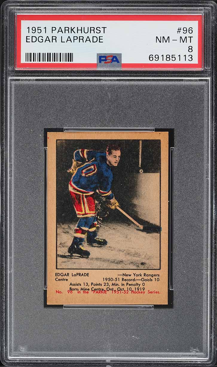 1951 Parkhurst Edgar Laprade ROOKIE #96 PSA 8 NM-MT