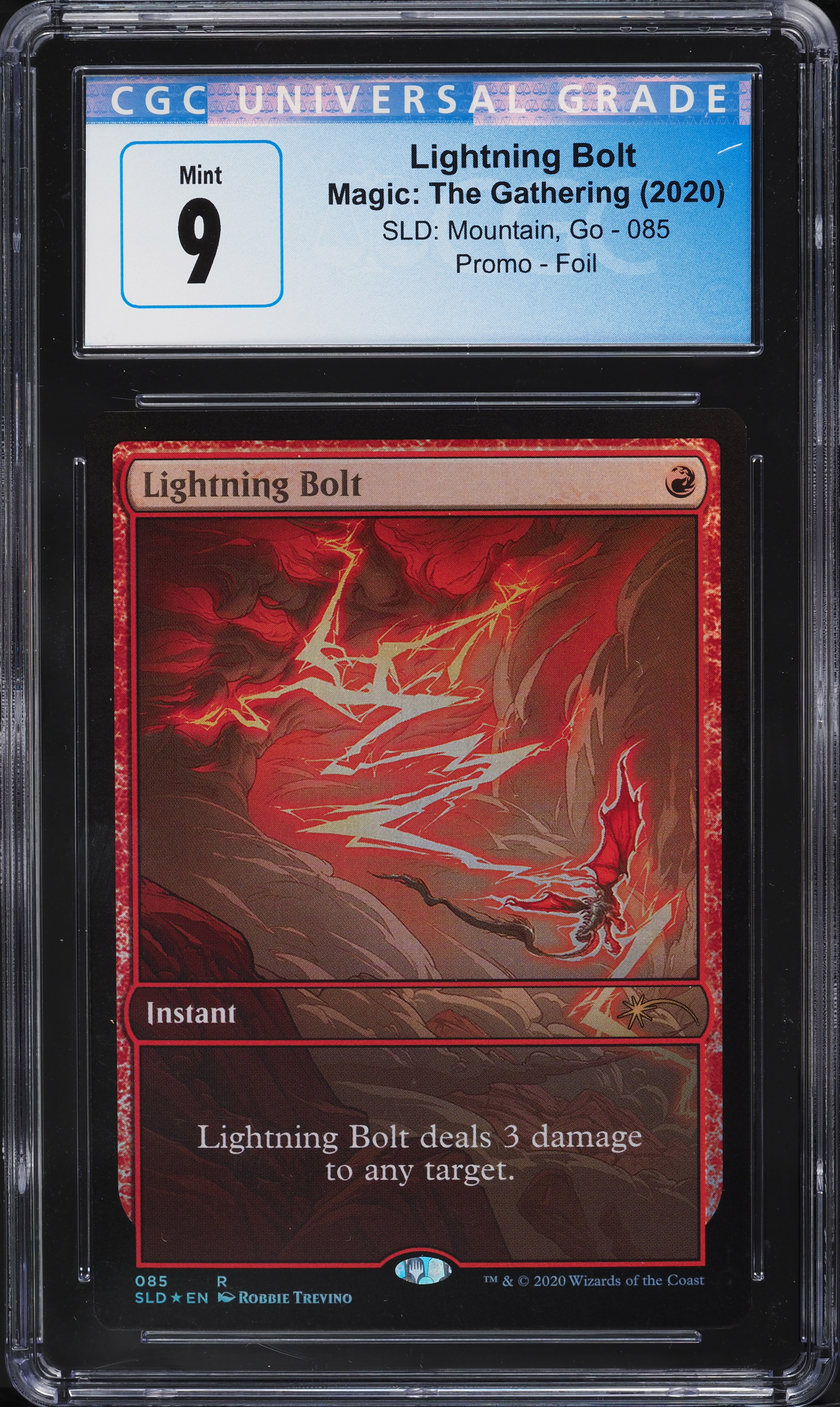 2020 Magic The Gathering MTG SLD: Mountain, Go Foil Lightning Bolt