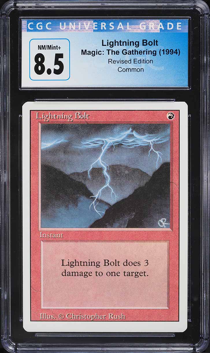 1994 Magic The Gathering MTG Revised Edition Lightning Bolt C R