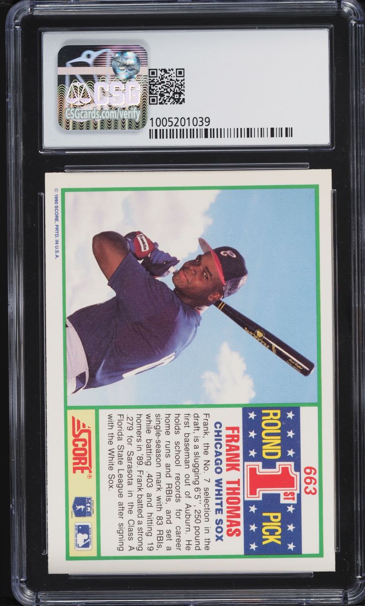 1990 Score Frank Thomas ROOKIE #663 CSG 8 NM-MT