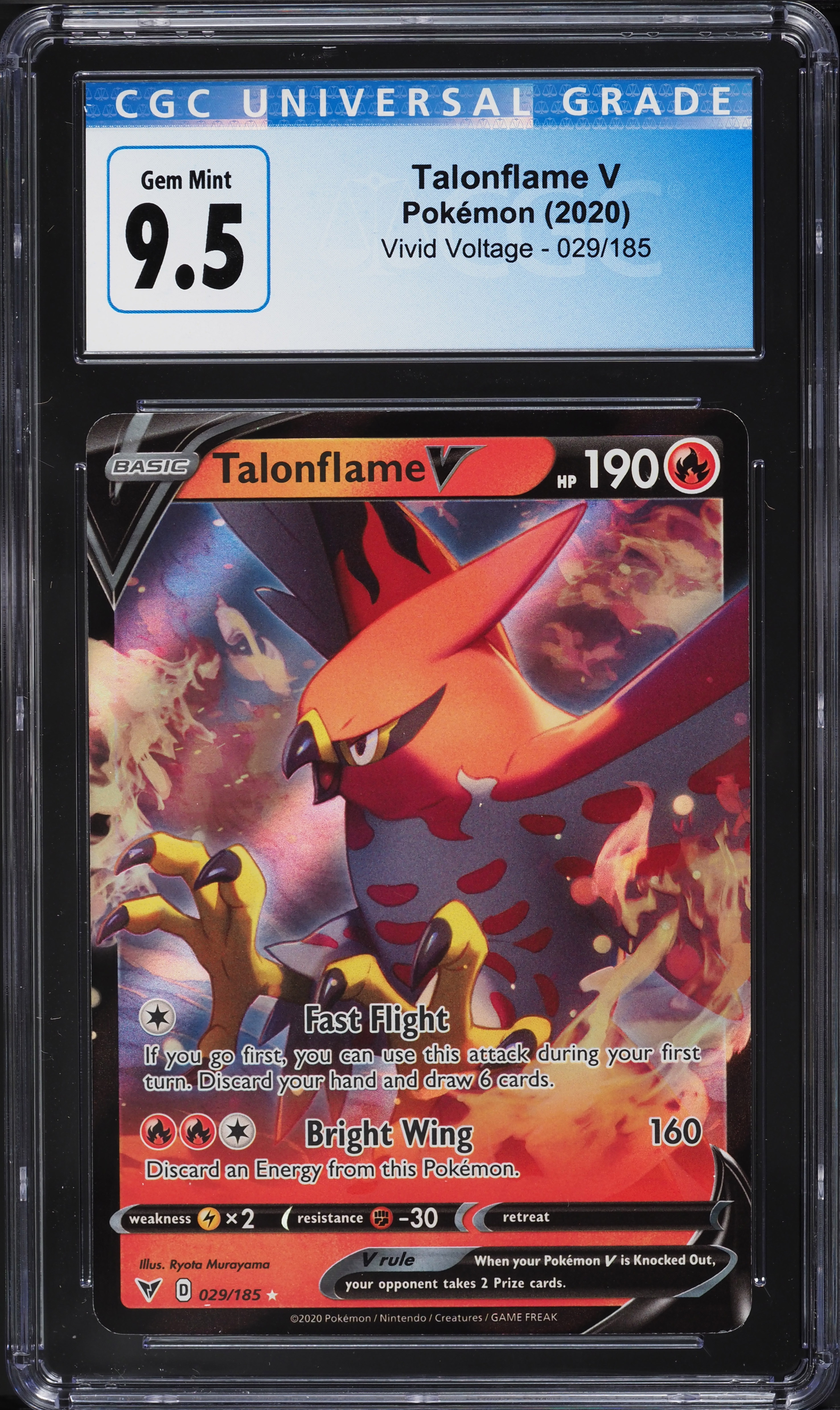 talonflame v pokemon card value - 168/185 Full Art Ultra Rare Fire Colorless Fast Flight If you go first Pokemon 2020 S4 Shocking Volt