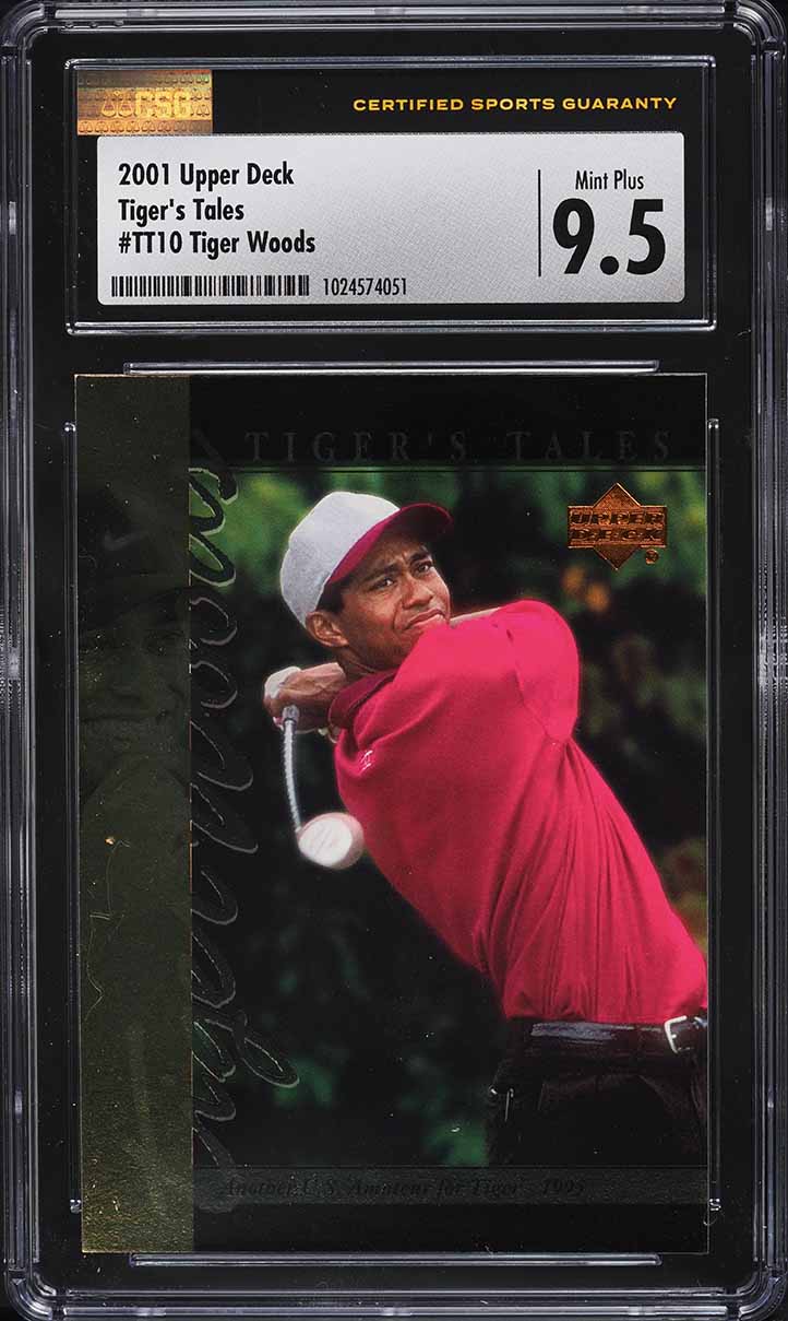 2001 Upper Deck Tiger's Tales Tiger Woods ROOKIE #TT10 CSG 9.5 MINT+