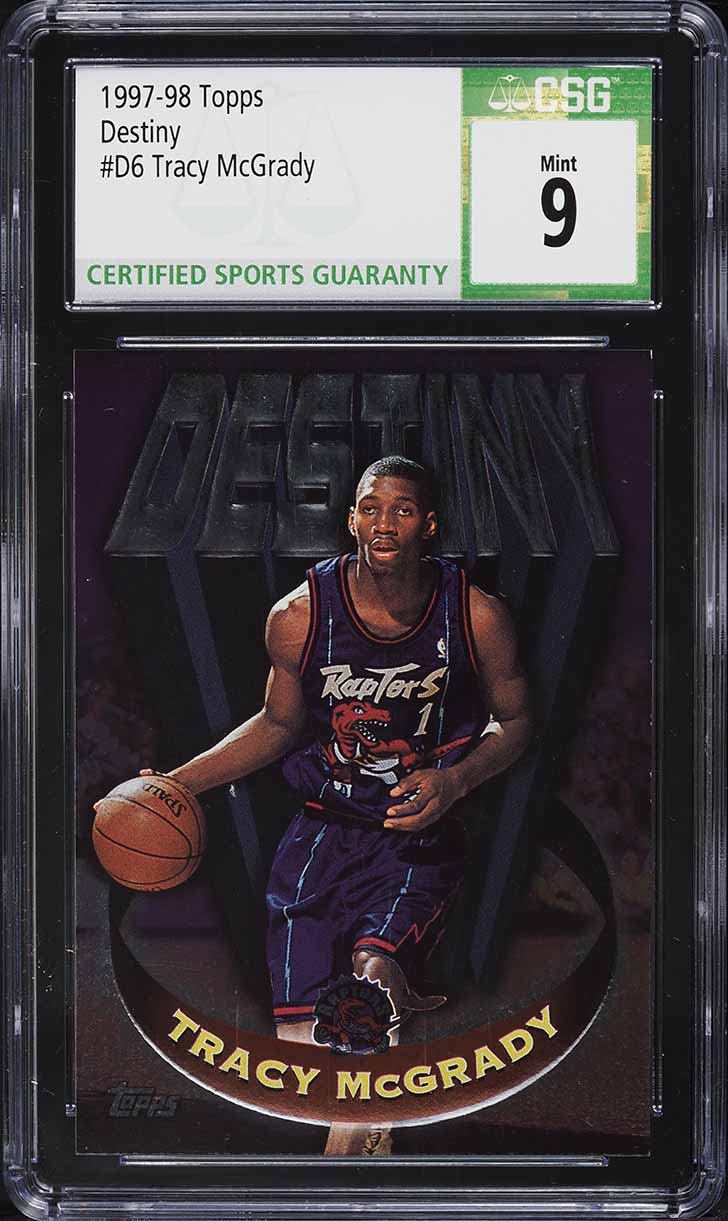 1997 Topps Destiny Tracy McGrady ROOKIE #D6 CSG 9 MINT