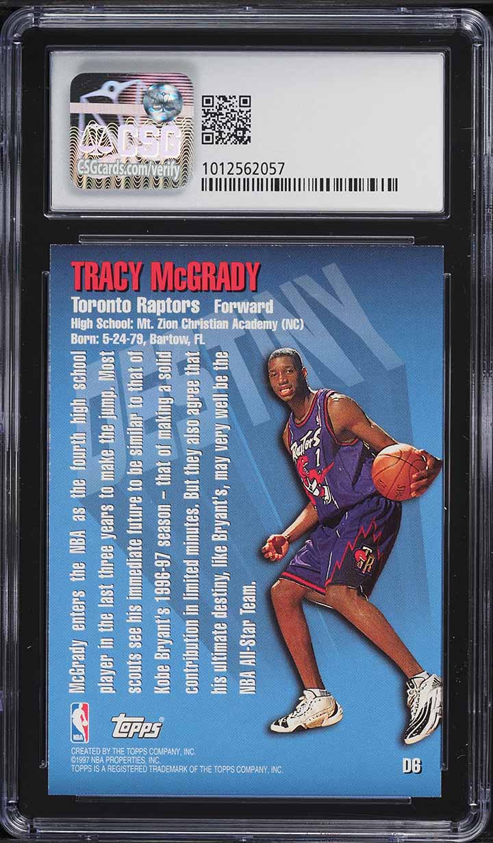 1997 Topps Destiny Tracy McGrady ROOKIE #D6 CSG 9 MINT