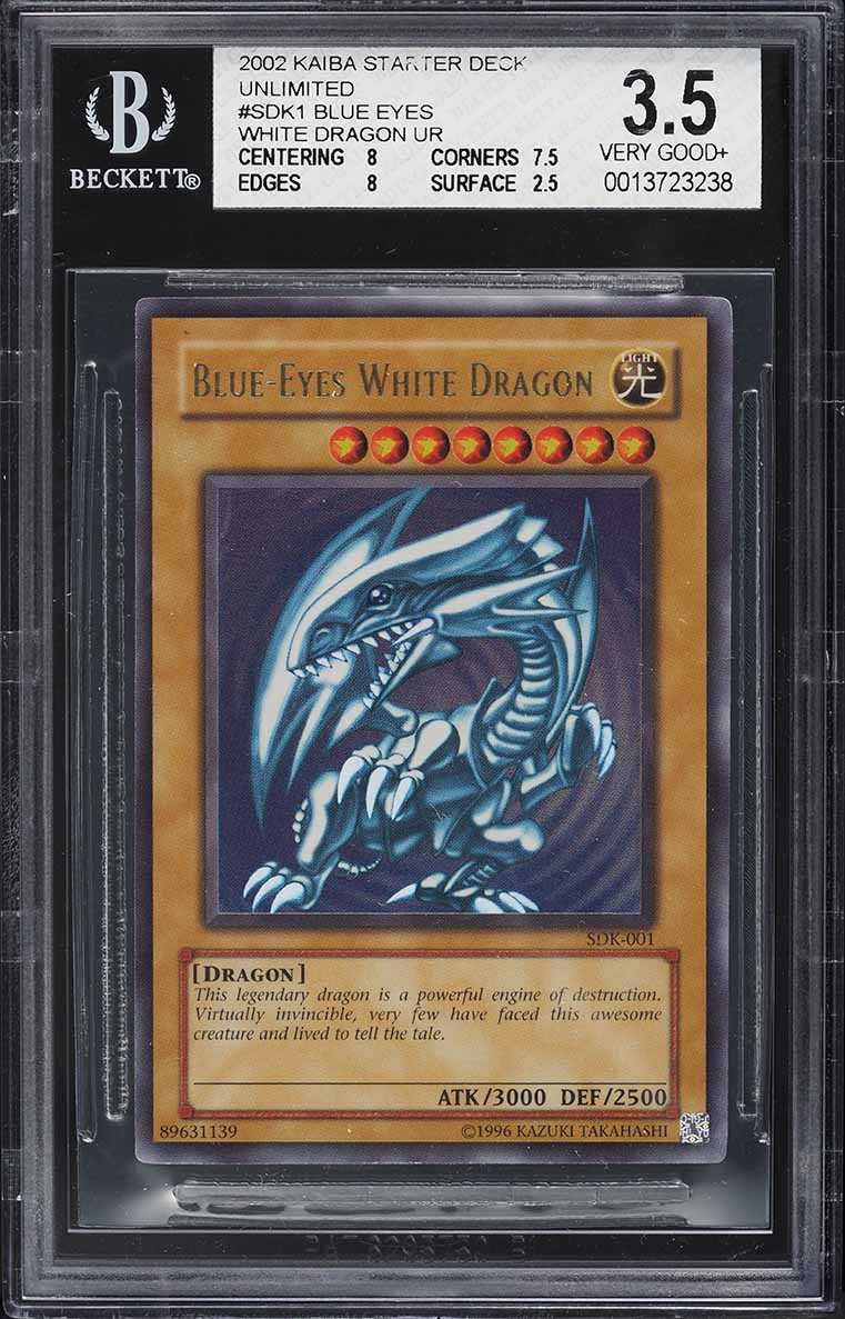 2002 Yu-Gi-Oh! Starter Deck Kaiba Blue-Eyes White Dragon #SDK-001 BGS 3.5 VG+ on Fanatics Collect 2002 Yu-Gi-Oh! Starter Deck Kaiba Blue-Eyes White Dragon #SDK-001 BGS 3.5 VG+ on Fanatics Collect