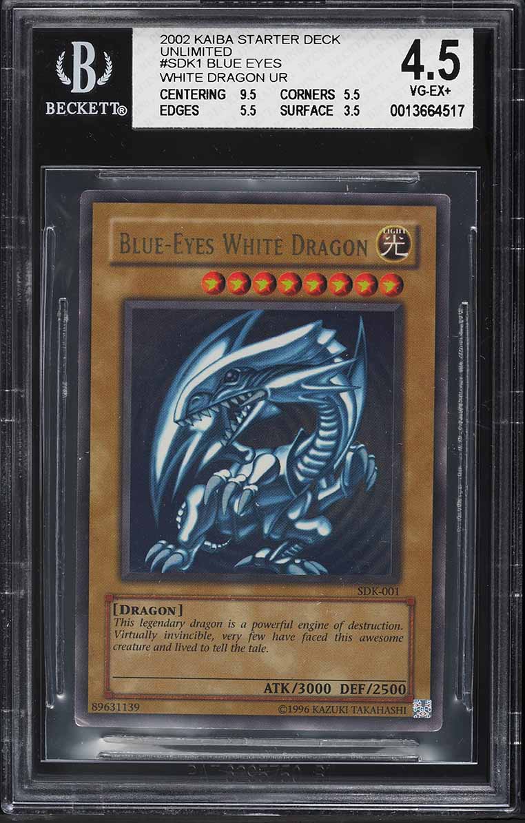 2002 Yu-Gi-Oh! Starter Deck Kaiba Blue-Eyes White Dragon #SDK-001 BGS 4.5  VGEX+ on Fanatics Collect
