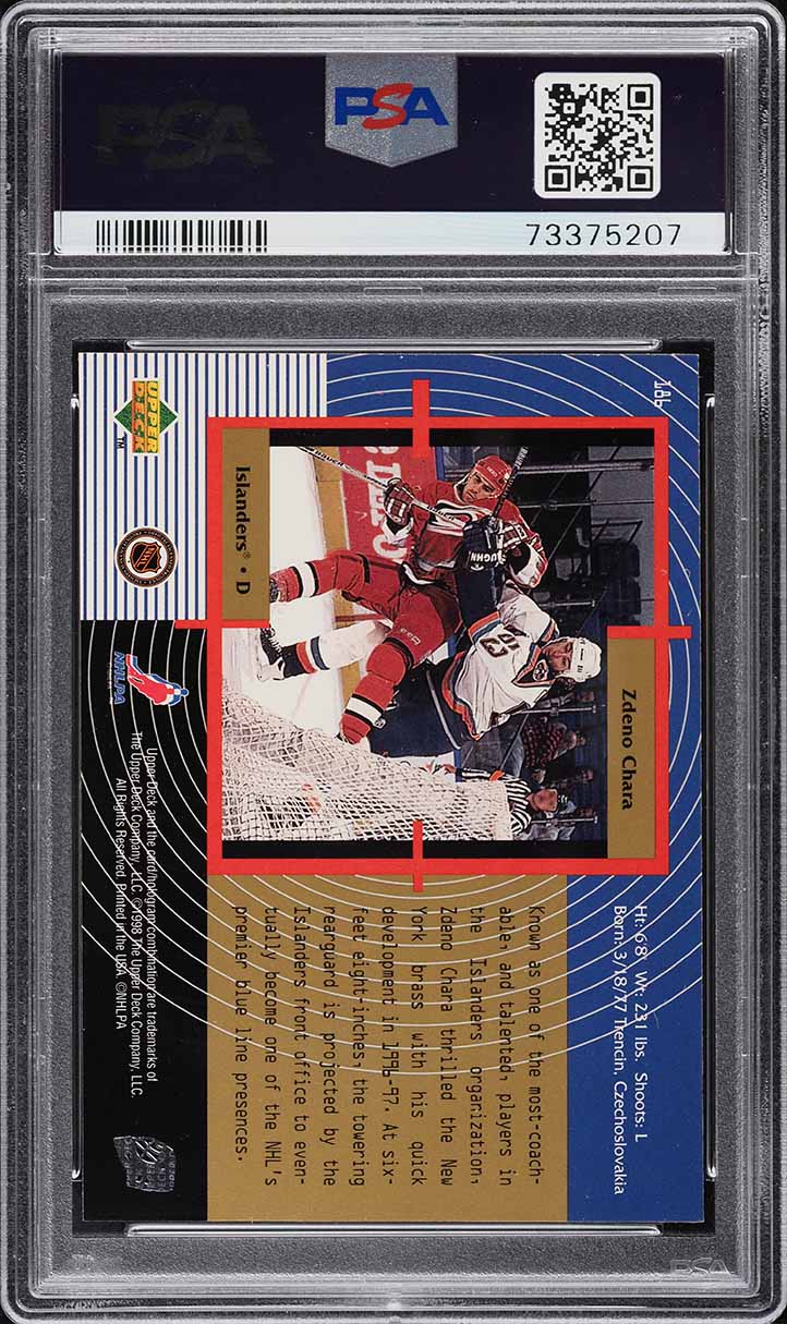 1997 SP Authentic Zdeno Chara ROOKIE #186 PSA 9 MINT on Fanatics