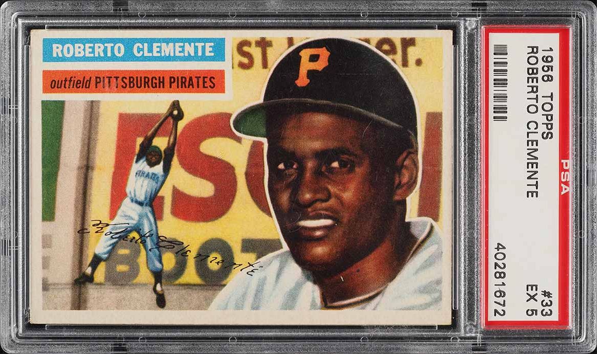 1956 Topps Roberto Clemente WHITE BACK #33 PSA 5 EX