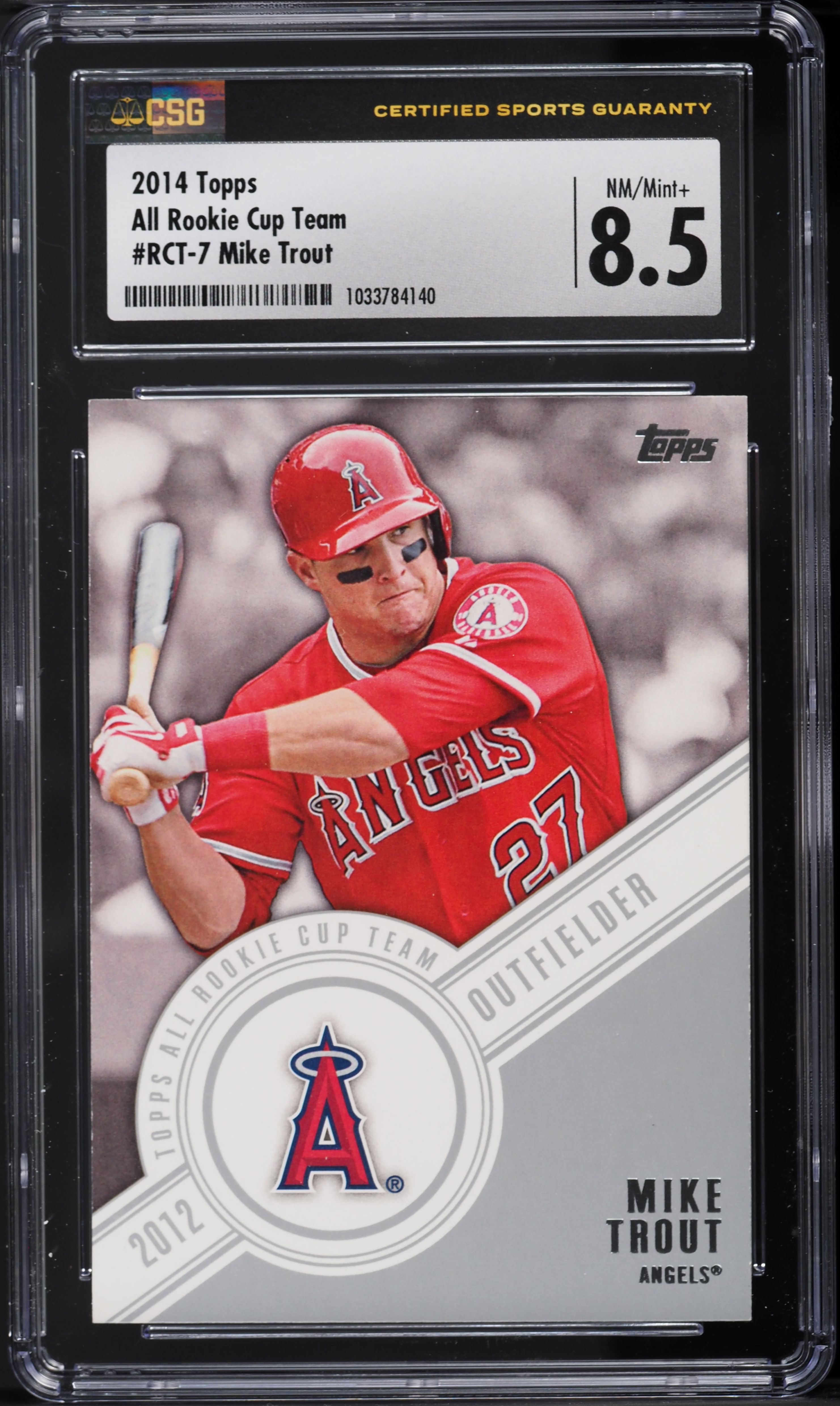2014 Topps All Rookie Cup Team Mike Trout #RCT-7 CSG 8.5 NM-MT+ on