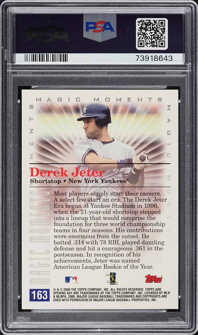 2000 Topps Opening Day Magic Moments Derek Jeter #163 PSA 10 GEM MINT