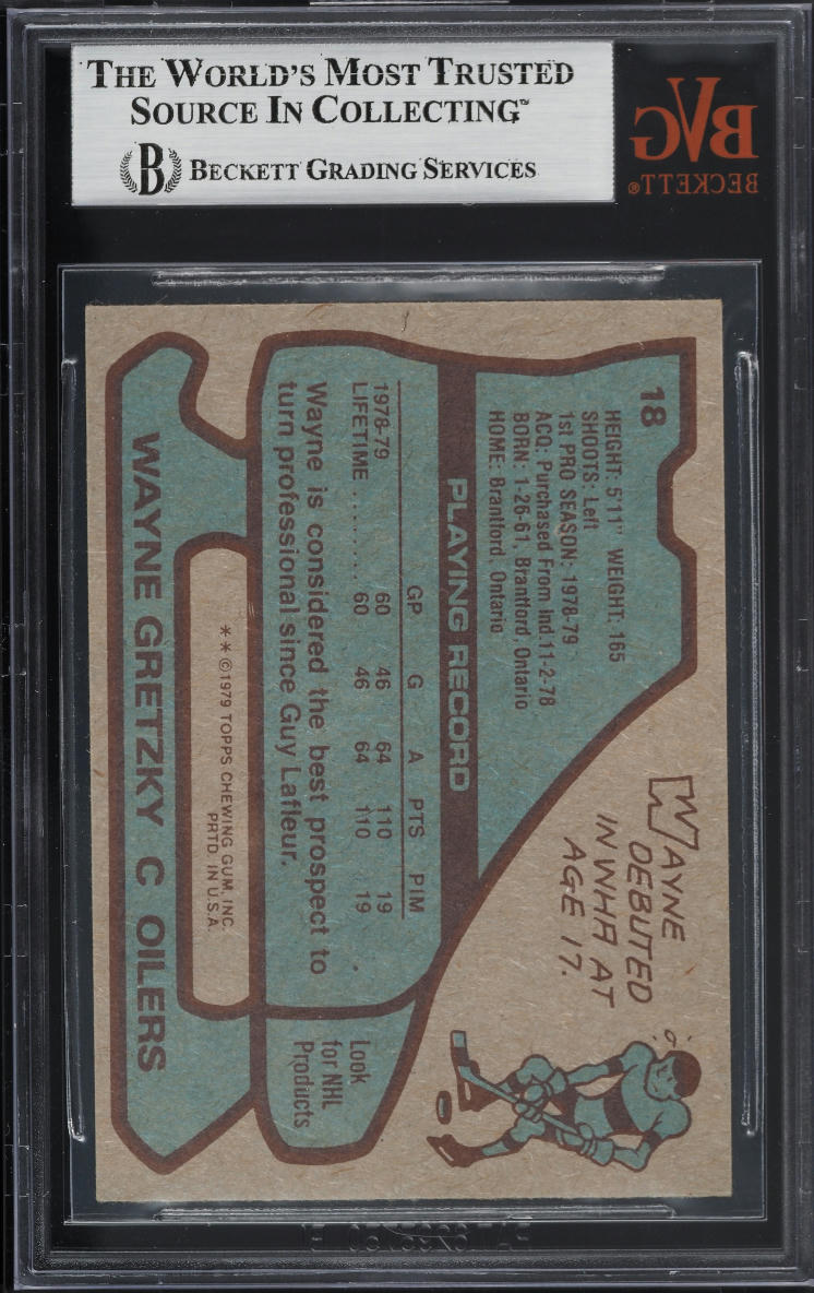 1979 Topps Hockey Wayne Gretzky ROOKIE #18 BVG 6.5 EXMT+