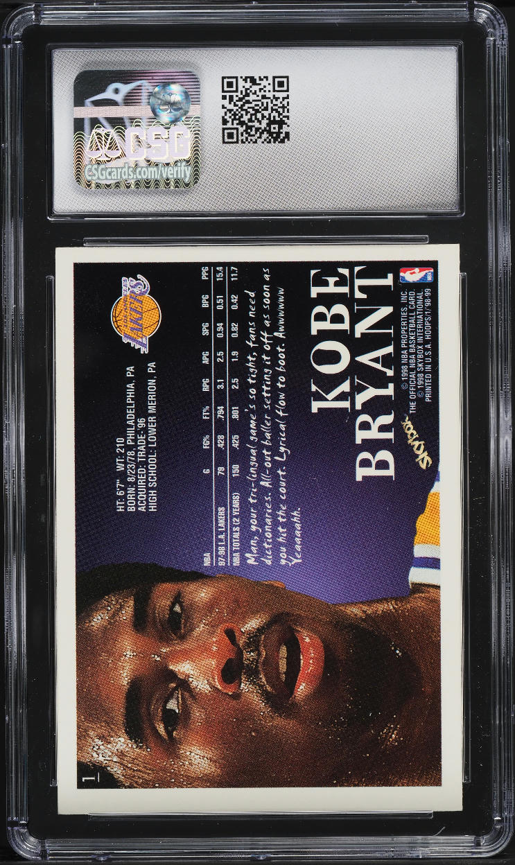1998 Hoops Kobe Bryant #1 CSG 9 MINT