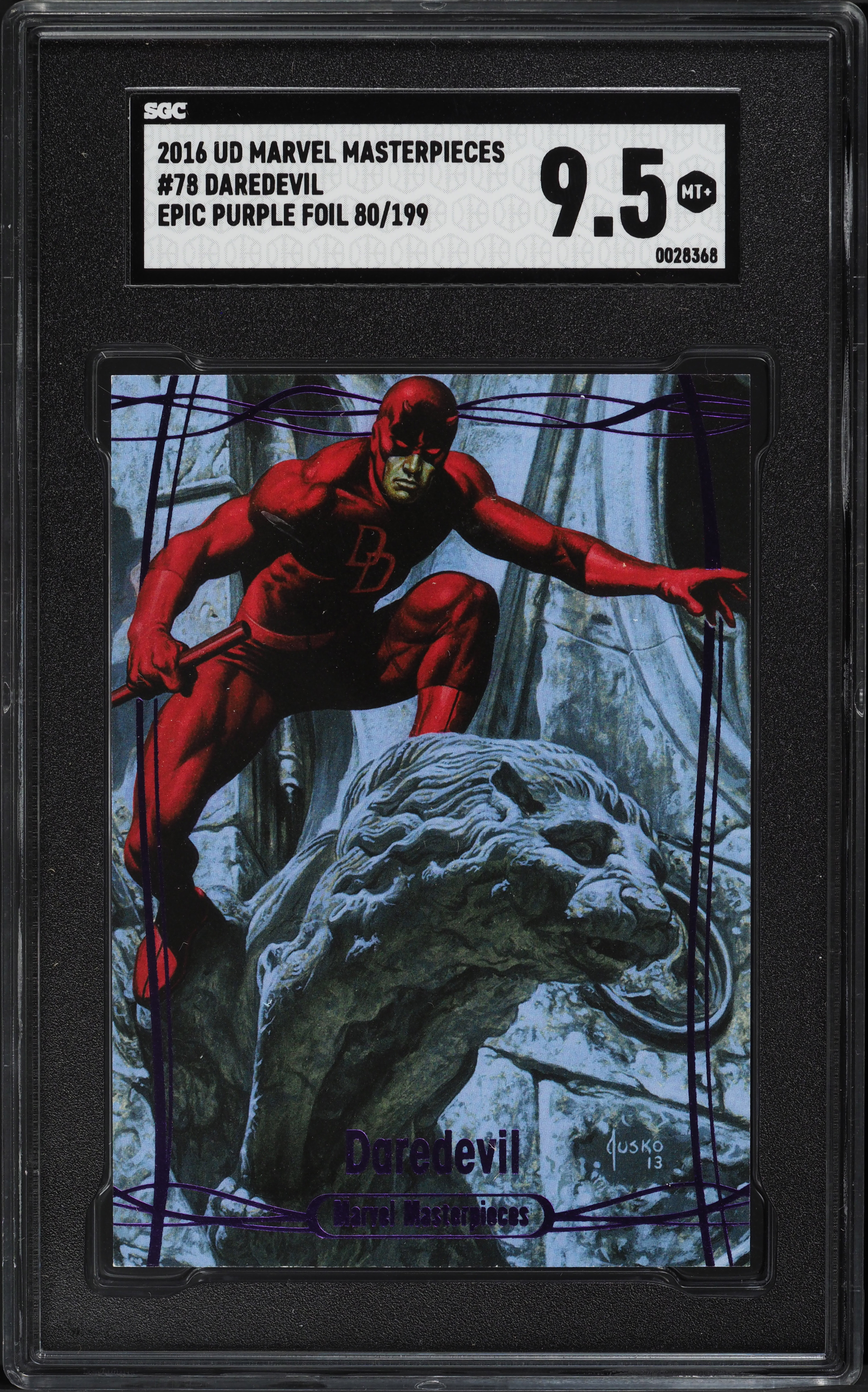 2016 Upper Deck Marvel Masterpieces Epic Purple Foil Daredevil