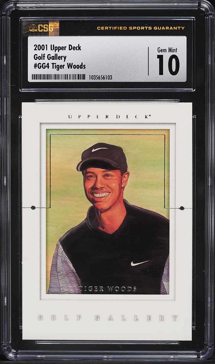 2001 Upper Deck Golf Gallery Tiger Woods ROOKIE #GG4 CSG 10 GEM MINT