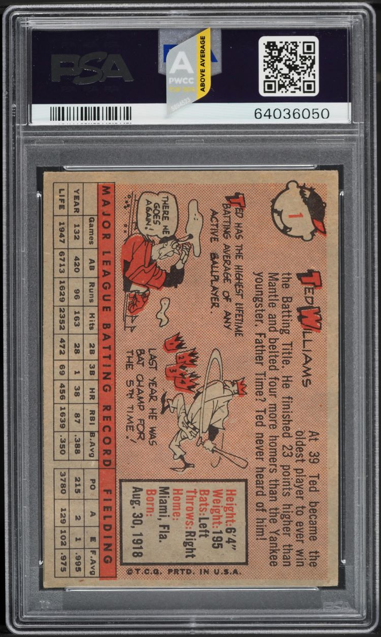 1958 Topps Ted Williams #1 PSA 4.5 VGEX+
