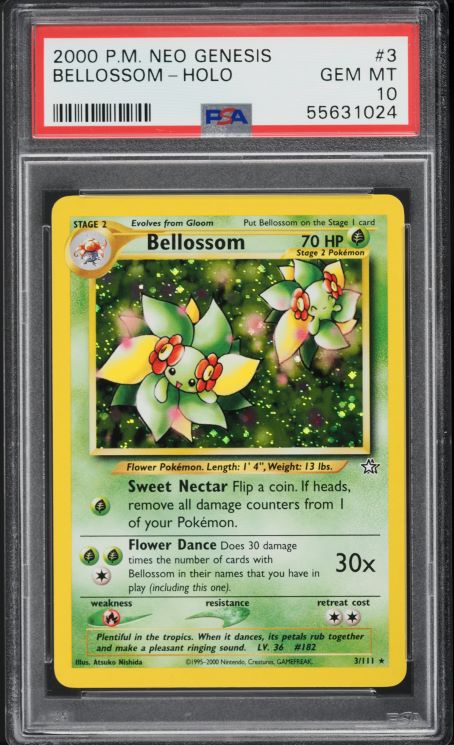 2000 Pokemon Neo Genesis Holo Bellossom #3 PSA 10 GEM MINT
