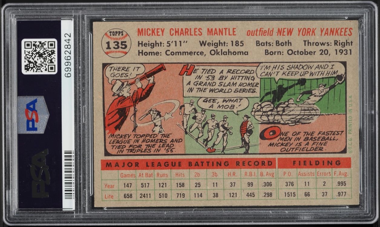 1956 Topps Mickey Mantle #135 PSA 7 NRMT