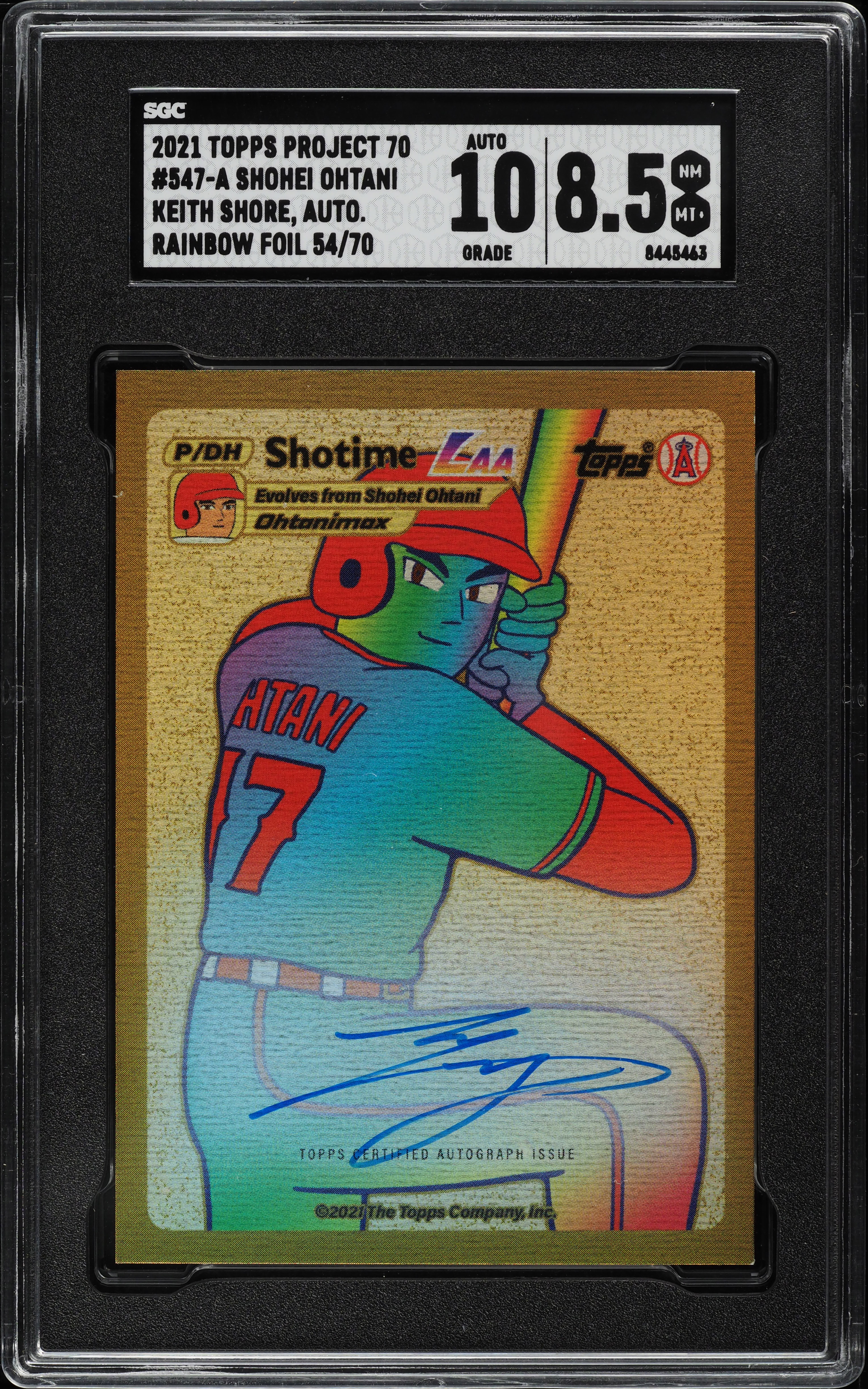 2021 Topps Project 70 Keith Shore Rainbow Foil Shohei Ohtani AUTO