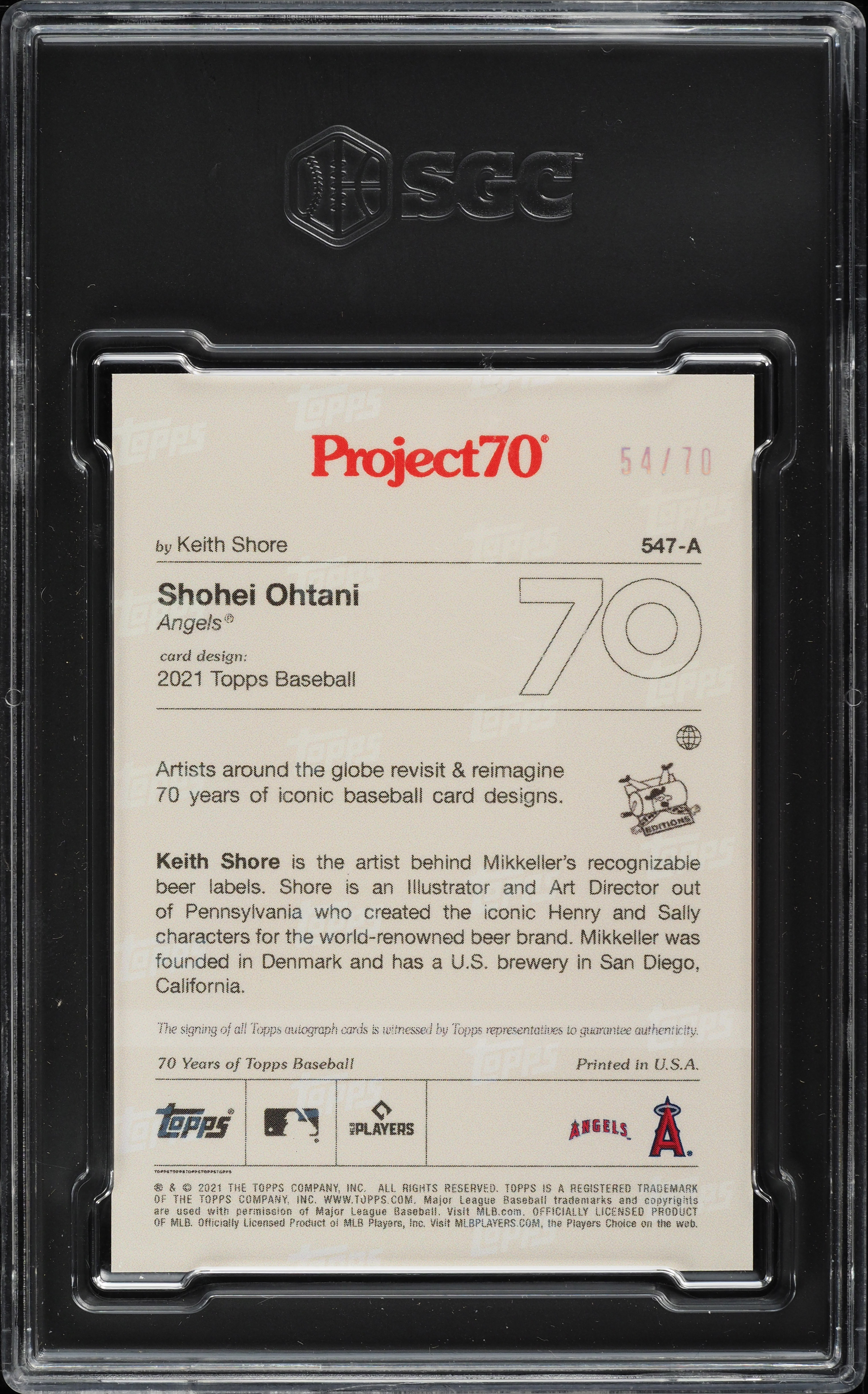 2021 Topps Project 70 Keith Shore Rainbow Foil Shohei Ohtani AUTO