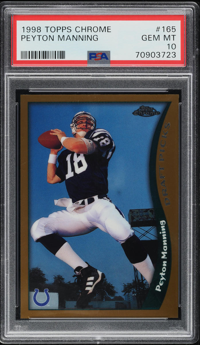 1998 Topps Chrome Peyton Manning ROOKIE #165 PSA 10 GEM MINT on