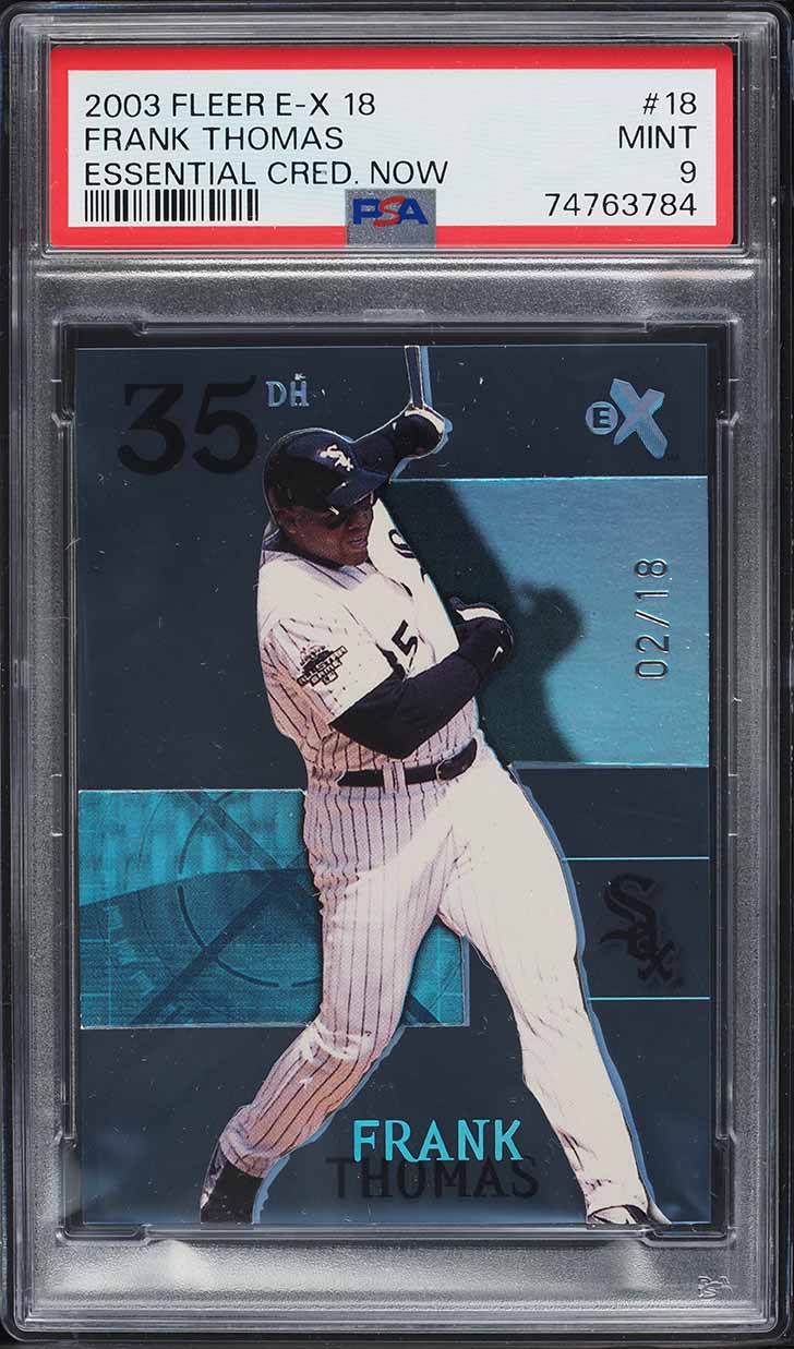 2003 Fleer E-X Essential Credentials Now Frank Thomas /18 #18 PSA 9 MINT