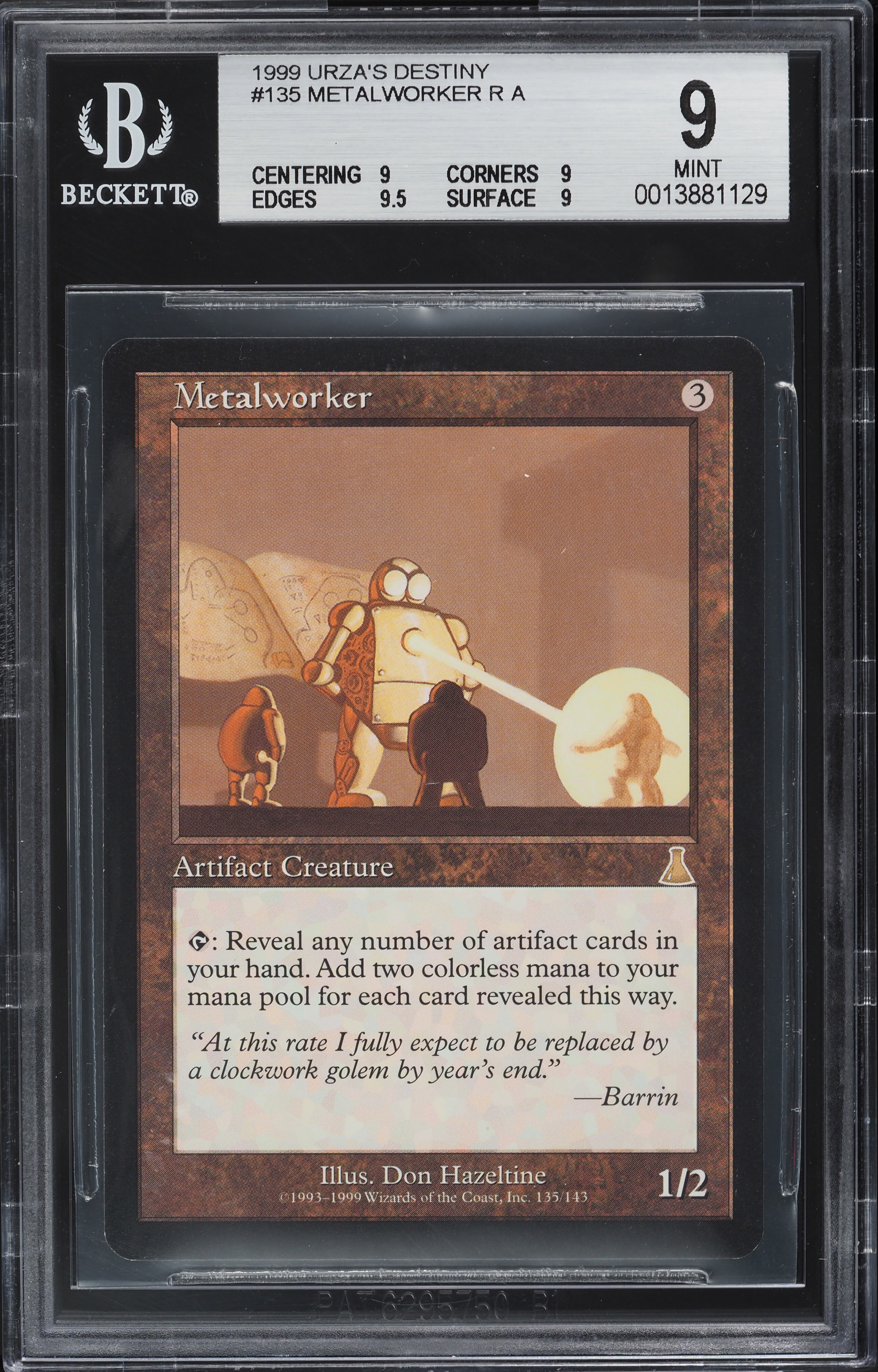 1999 Magic The Gathering MTG Urza's Destiny Metalworker R A BGS 9