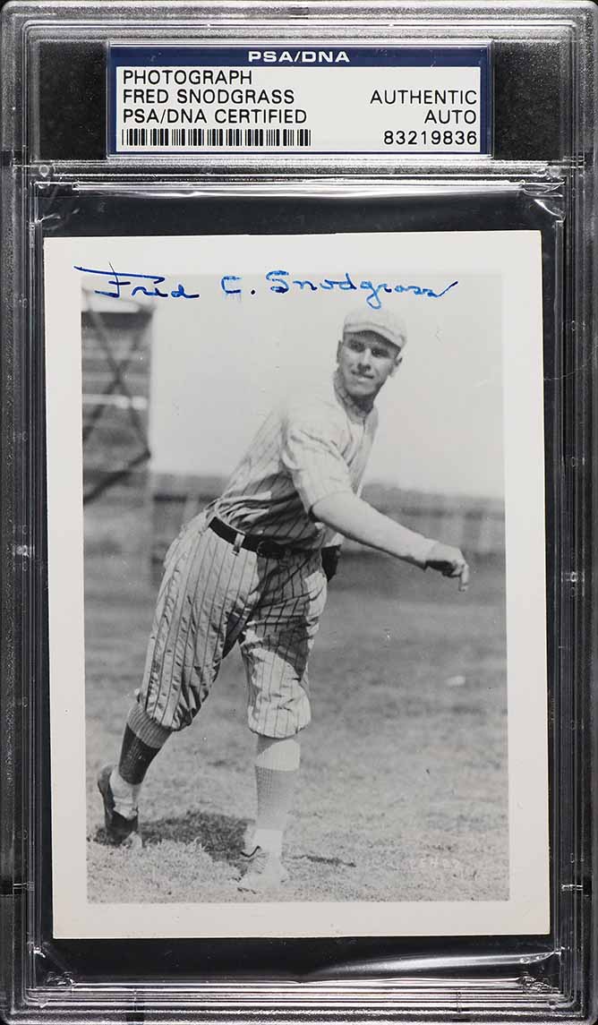 Fred Snodgrass Signed Autographed Photograph AUTO PSA/DNA AUTH
