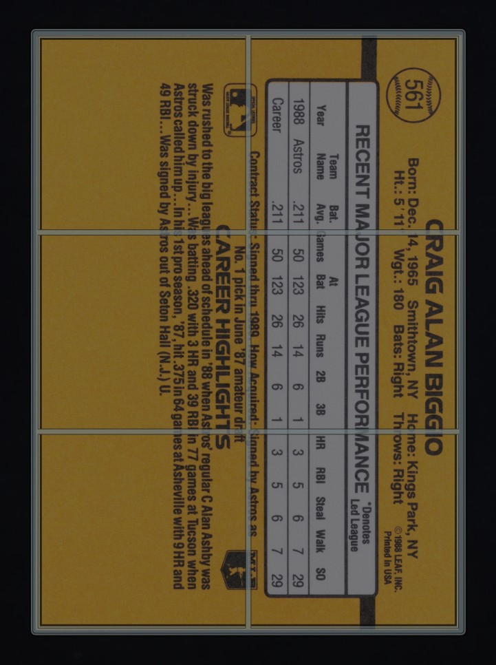 1989 Donruss Craig Biggio ROOKIE #561 MBA AUTH