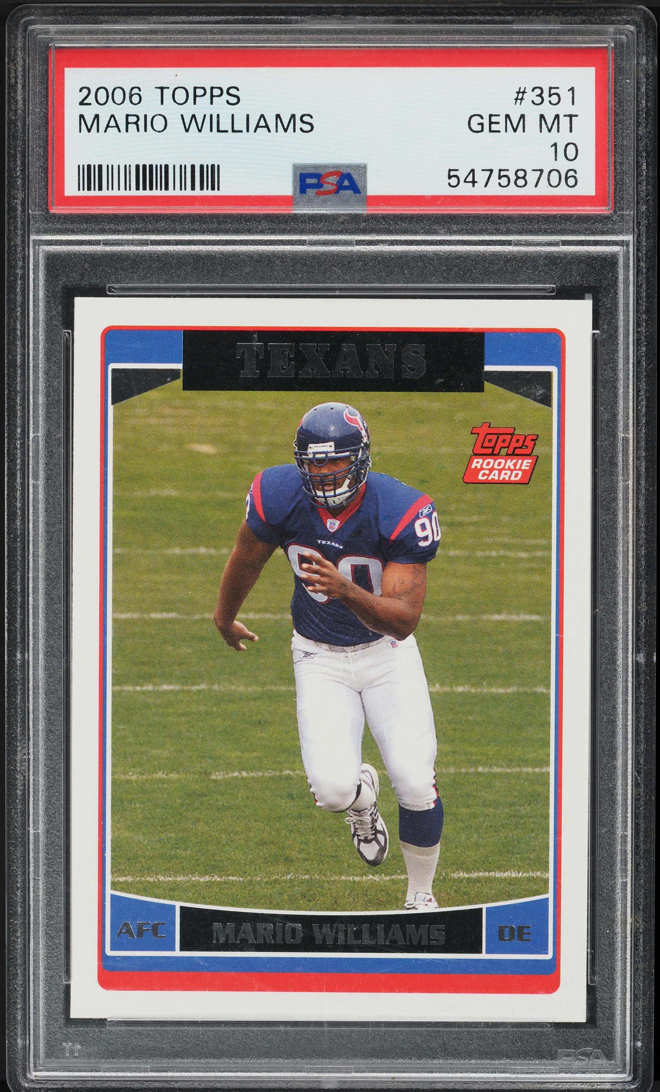 2006 Topps Football Mario Williams ROOKIE #351 PSA 10 GEM MINT