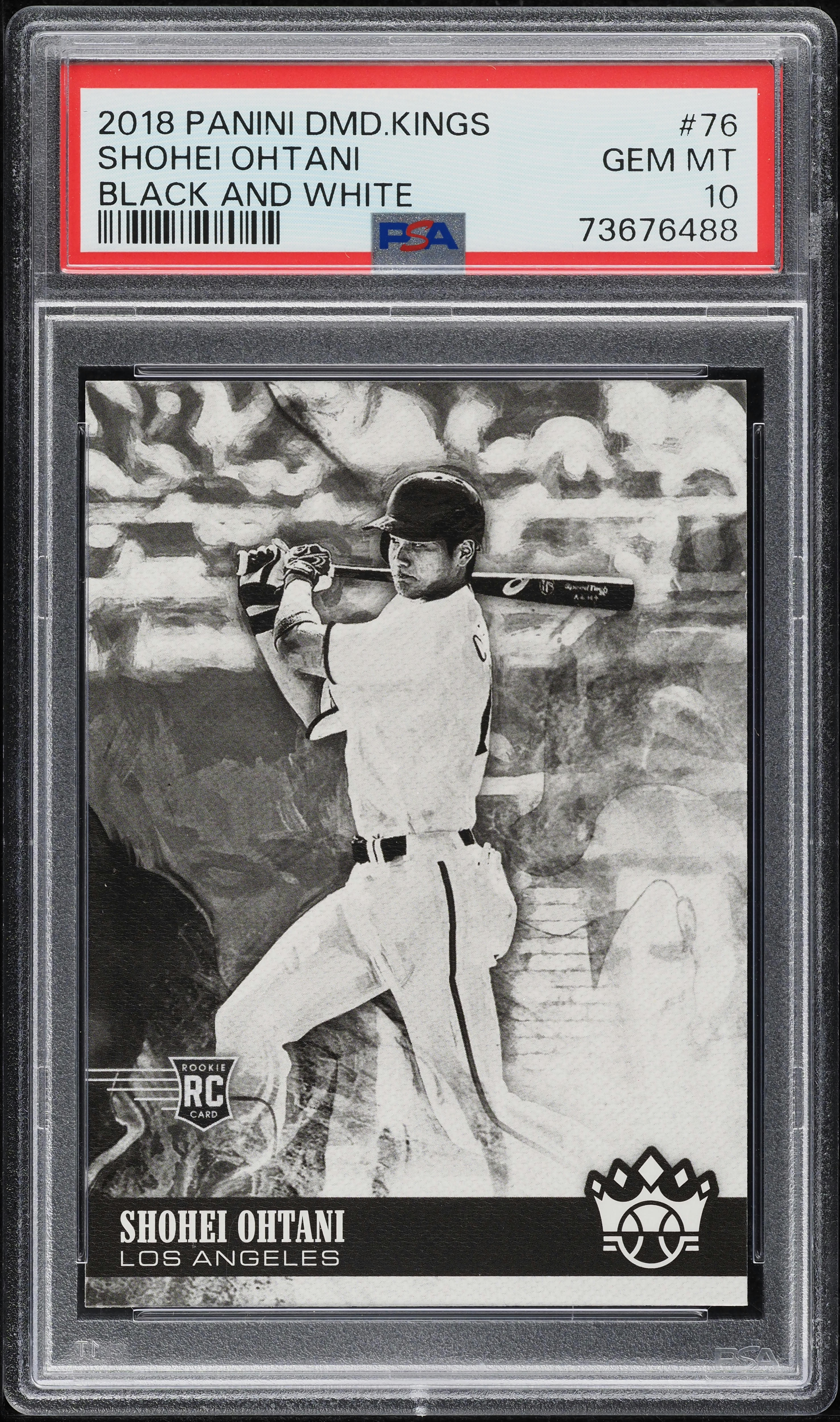 2018 Panini Diamond Kings Black & White Shohei Ohtani ROOKIE #76