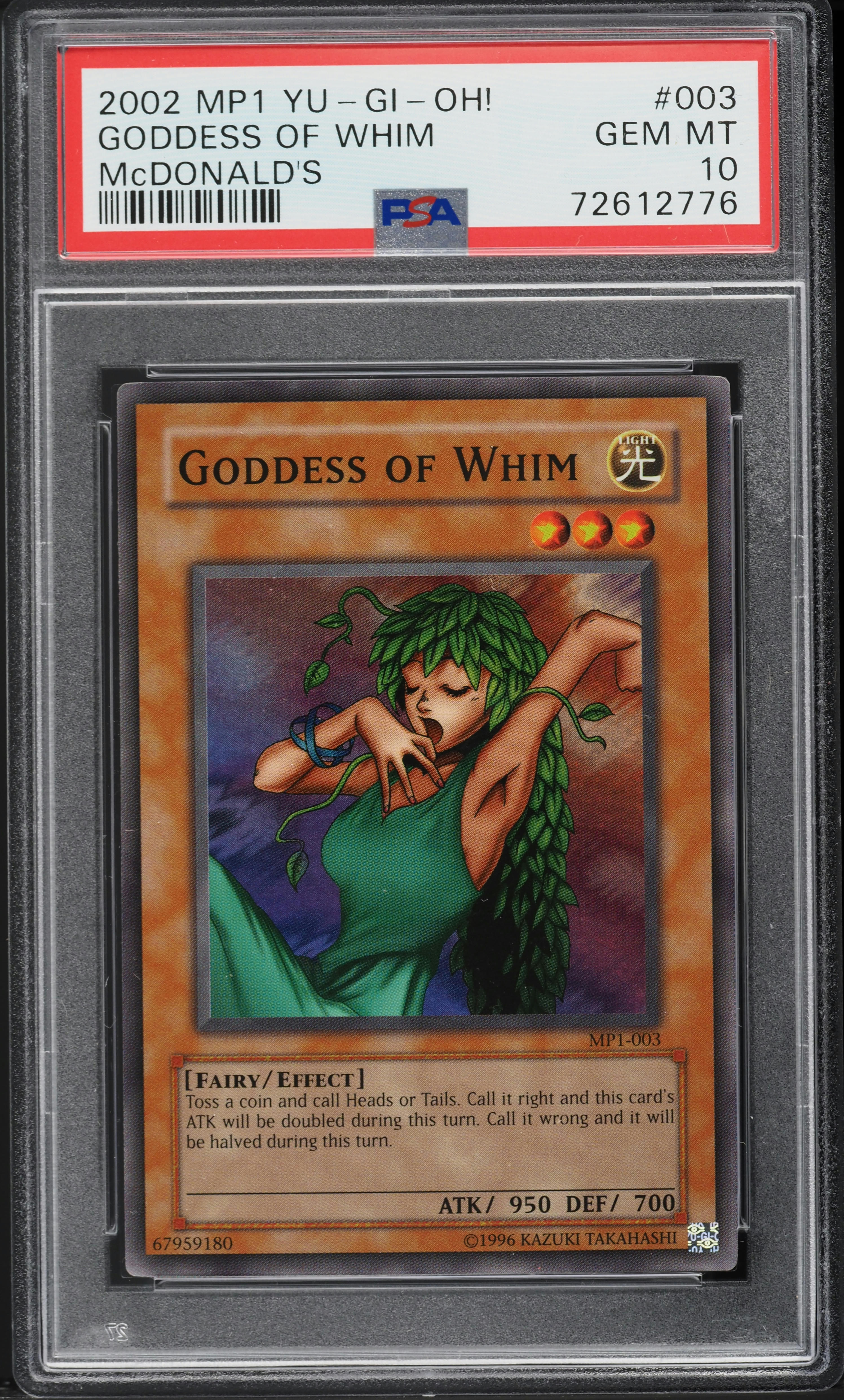 2002 Yu-Gi-Oh! McDonald's Goddess Of Whim #MP1-003 PSA 10 GEM MINT on Fanatics Collect 2002 Yu-Gi-Oh! McDonald's Goddess Of Whim #MP1-003 PSA 10 GEM MINT on Fanatics Collect
