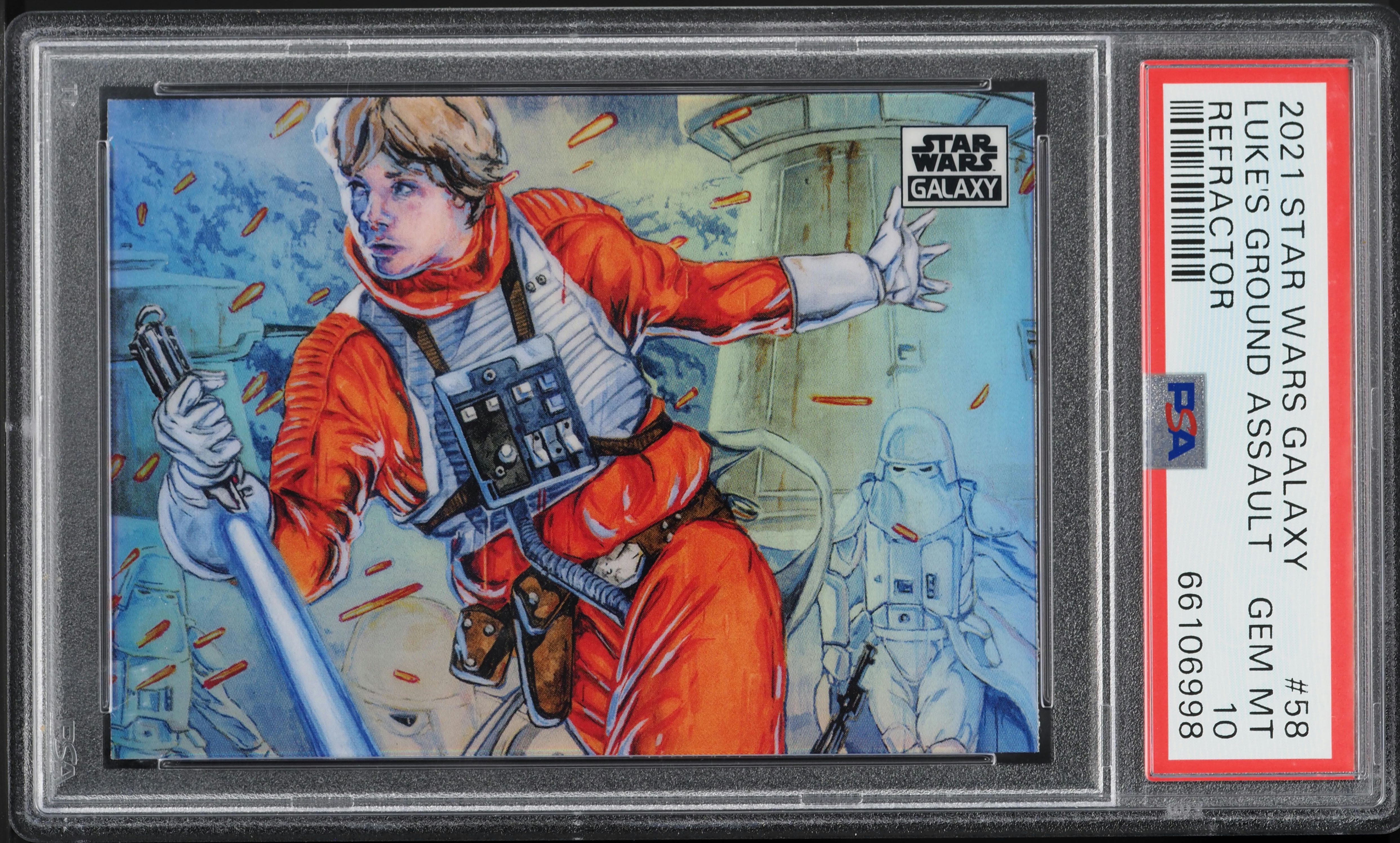 その他 Topps Star Wars Galaxy 2021 /25 PSA 10 2021 Topps Chrome Star Wars Galaxy Refractor Luke's Ground Assault