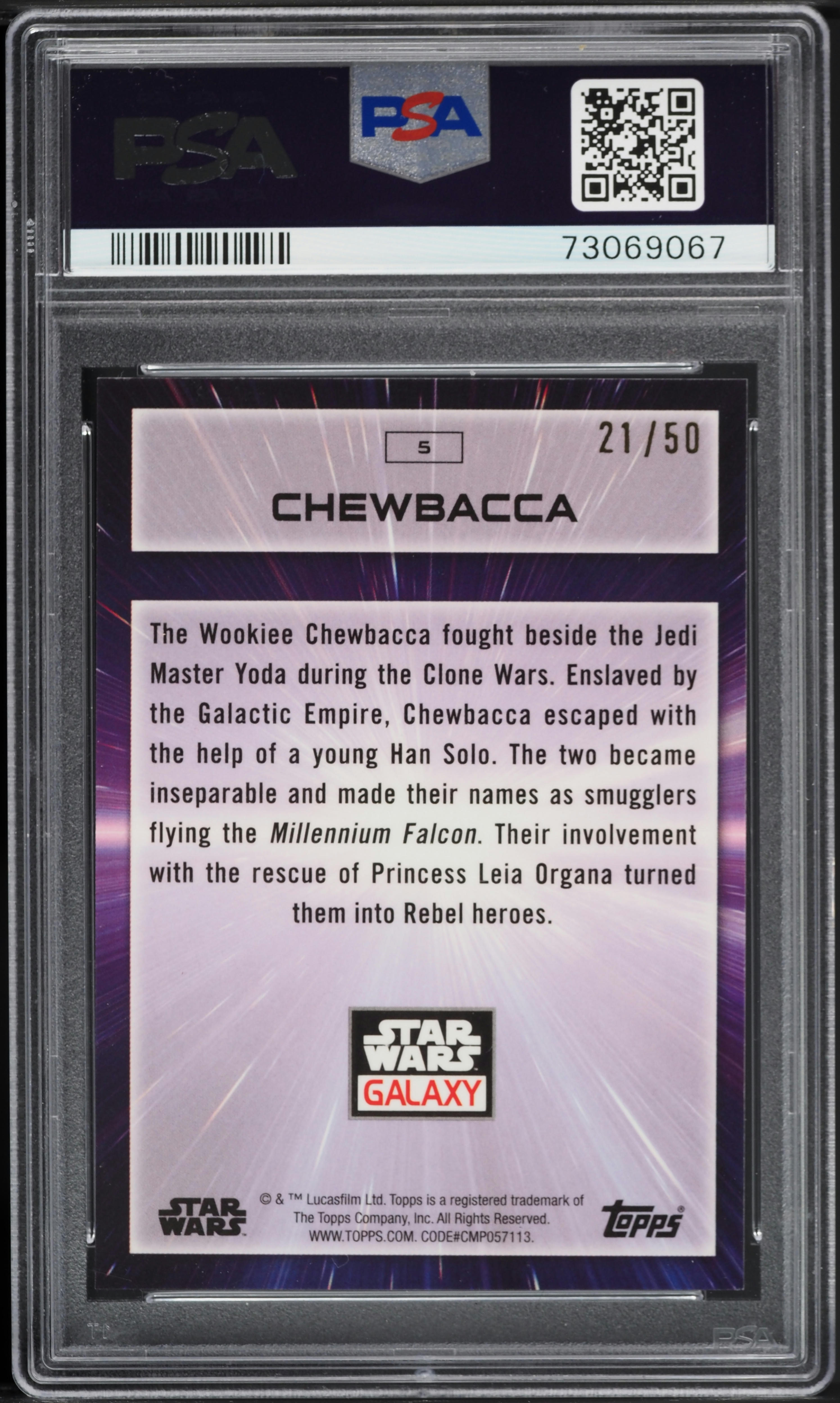 2022 Topps Chrome Star Wars Galaxy Mojo Refractor Chewbacca /50 #5