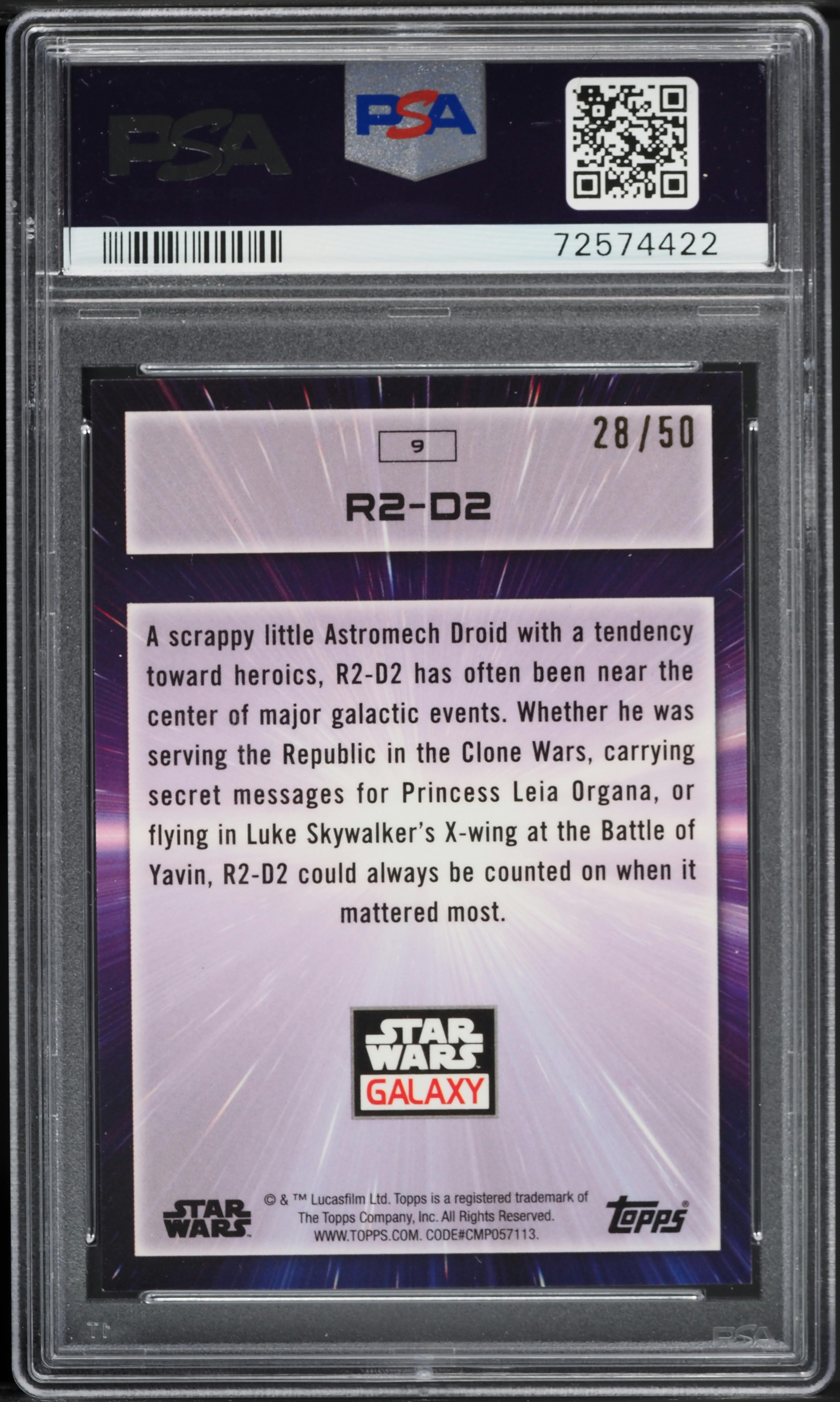 その他 STAR WARS chrome GALAXY /50 mojo 2022 Topps Chrome Star Wars Galaxy Mojo Refractor R2-D2 /50 #9 PSA