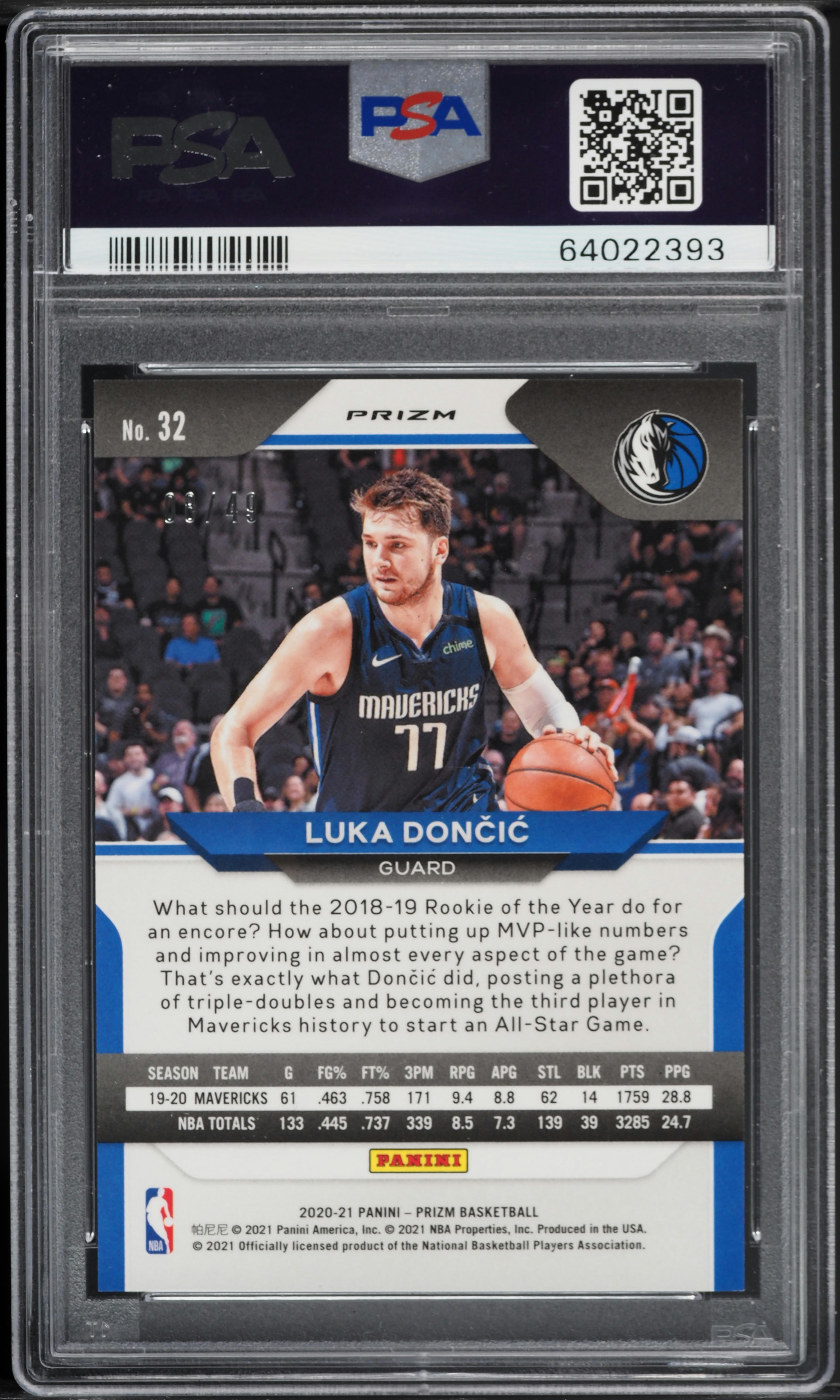 その他 2021 Luka Doncic Prizm 75th PSA 9 2021-22 Panini Prizm Luka Doncic 75 Years of The NBA Silver Prizm