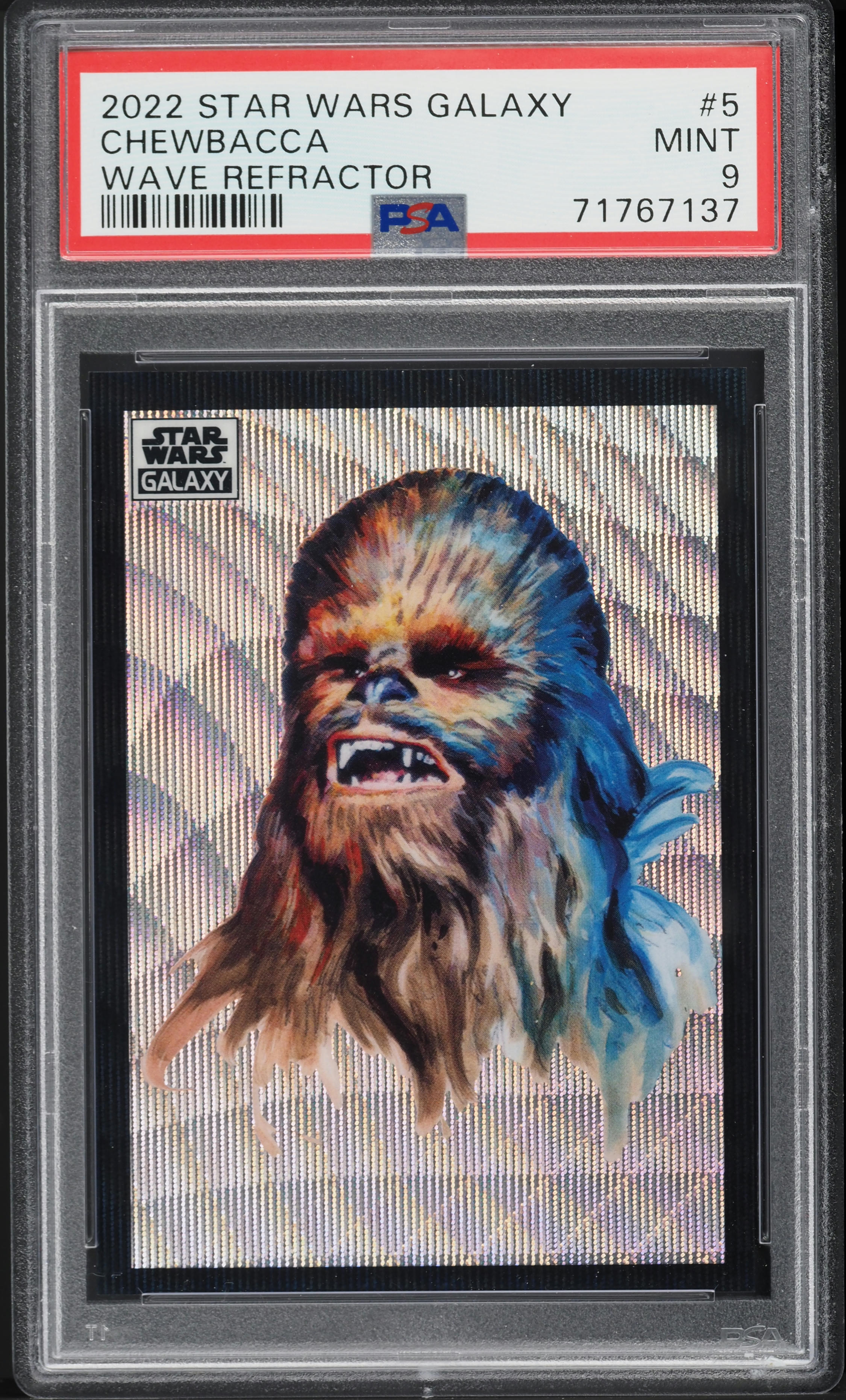 2022 Topps Chrome Star Wars Galaxy Wave Refractor Chewbacca /99 #5