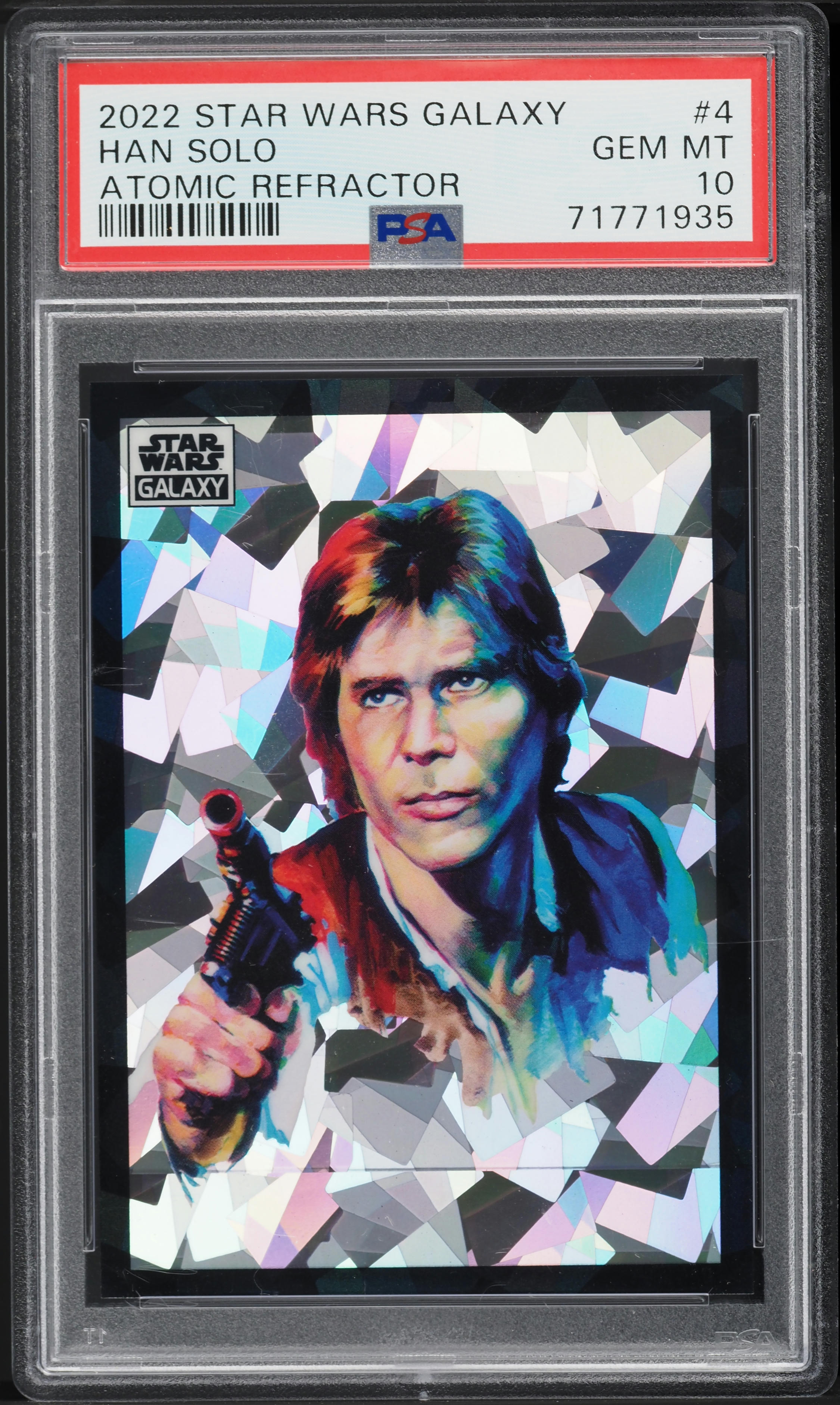 2022 Topps Chrome Star Wars Galaxy Atomic Refractor Han Solo /150