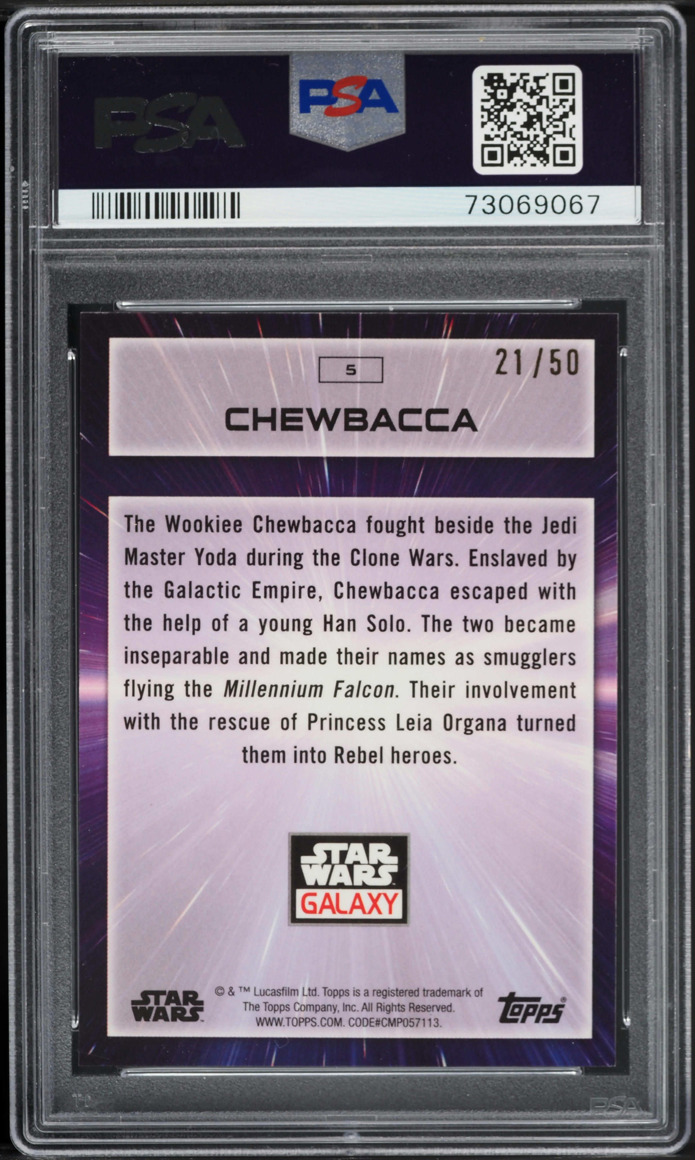 2022 Topps Chrome Star Wars Galaxy Mojo Refractor Chewbacca /50 #5