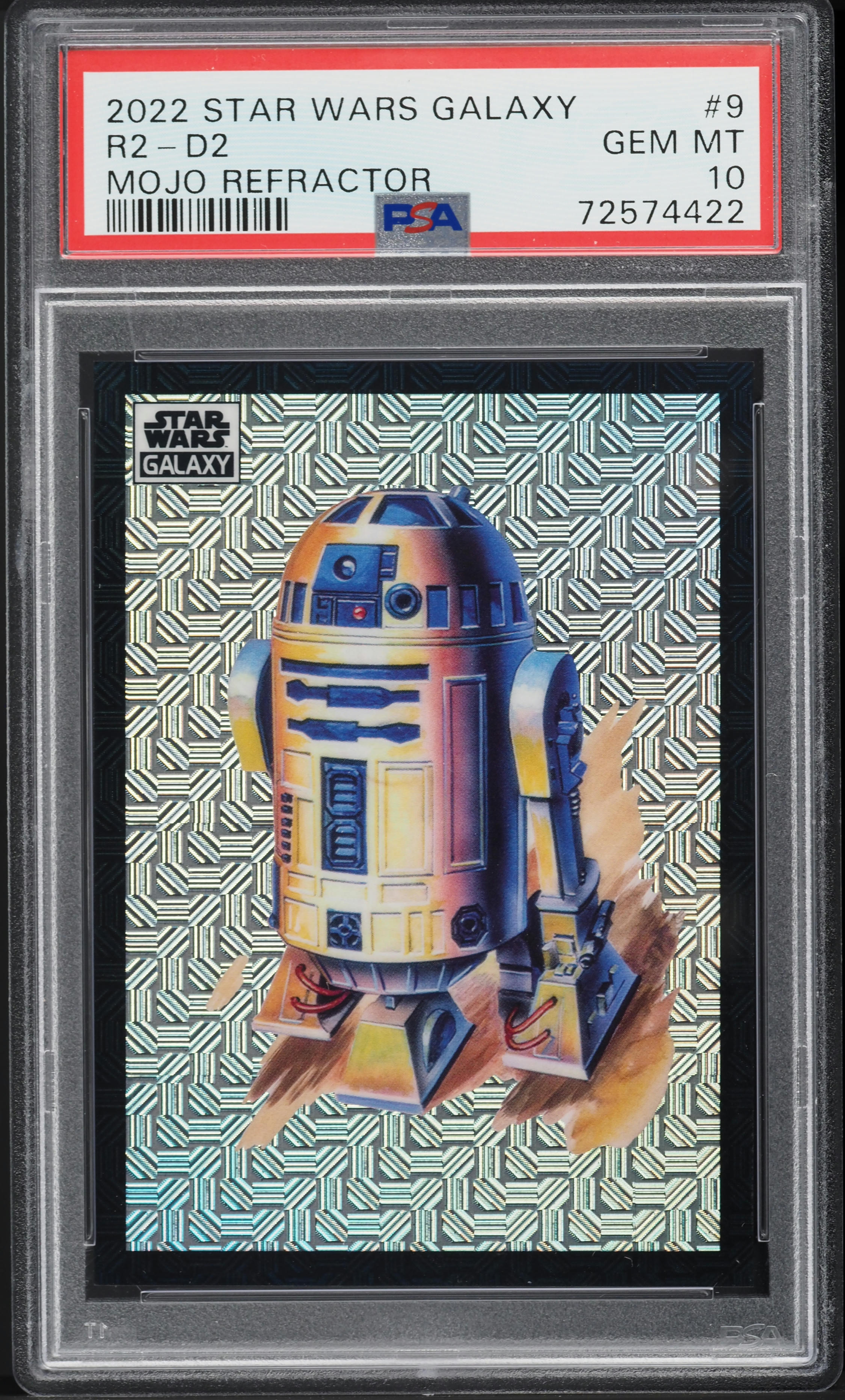 2022 Topps Chrome Star Wars Galaxy Mojo Refractor R2-D2 /50 #9 PSA