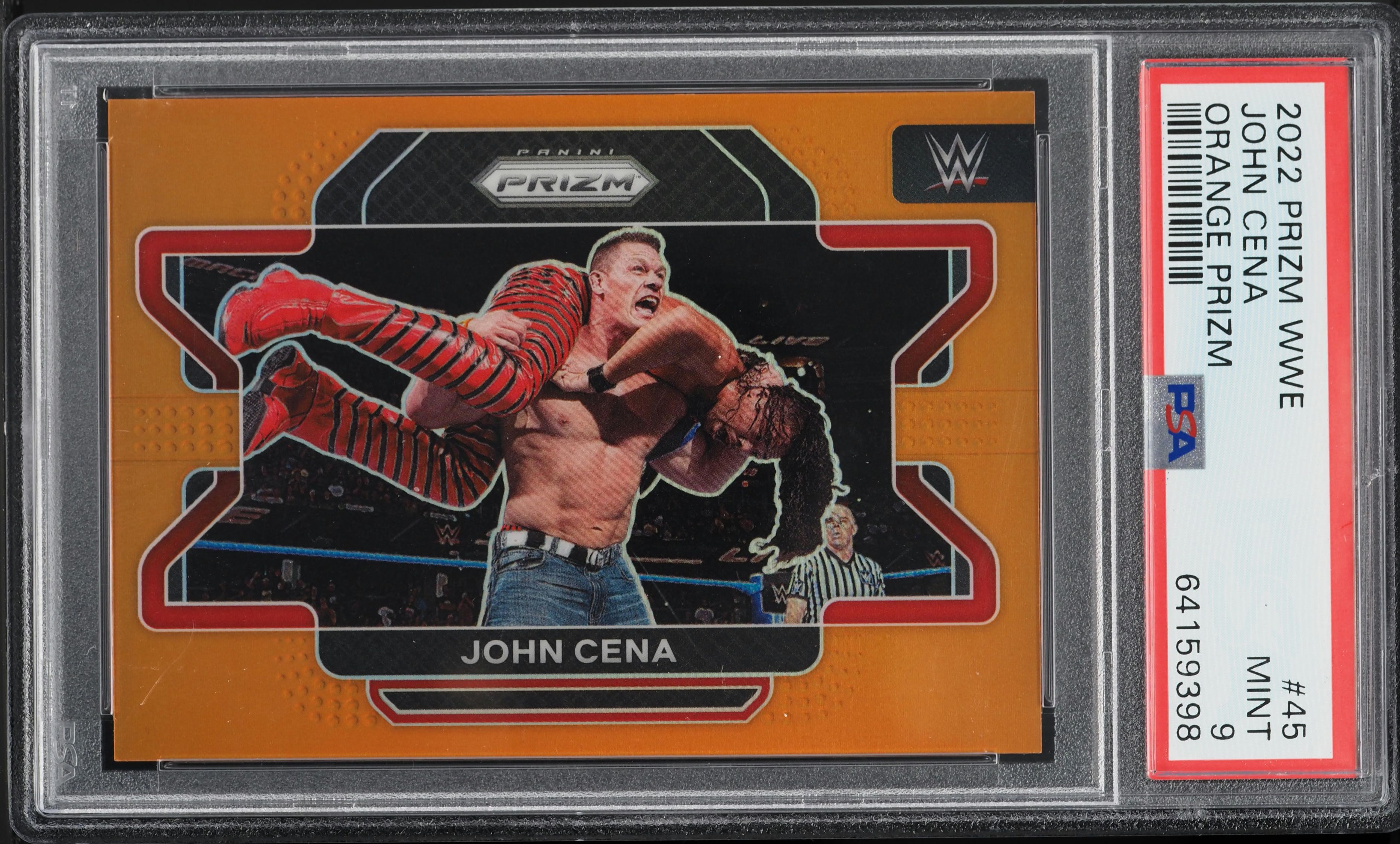 2022 Panini Prizm WWE Orange John Cena /99 #45 PSA 9 MINT