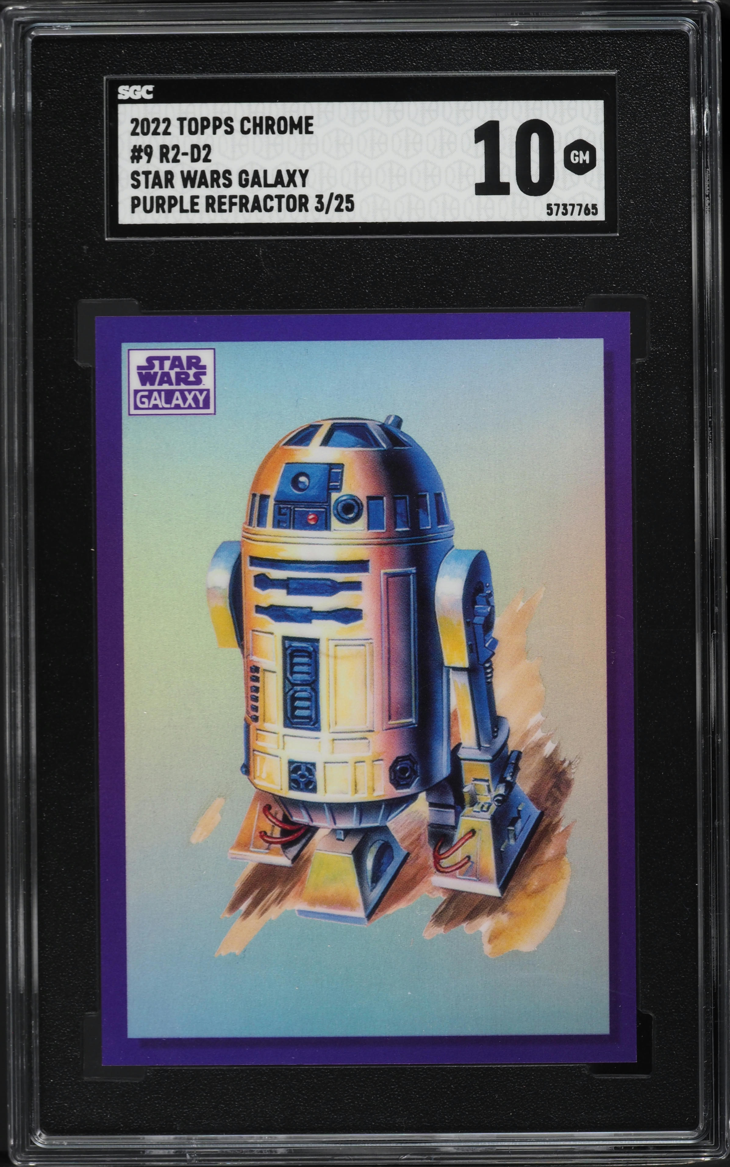 2022 Topps Chrome Star Wars Galaxy Purple Refractor R2-D2 /25 #9 SGC 10 GEM MINT