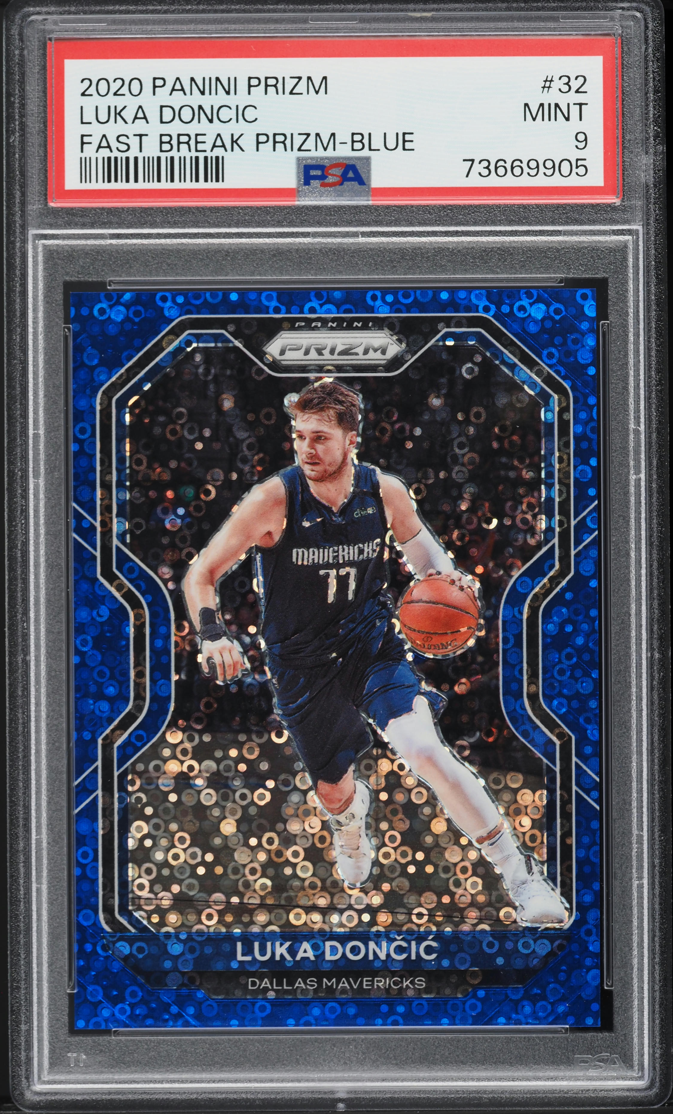 2020 Panini Prizm Fast Break Blue Luka Doncic /175 #32 PSA 9 MINT