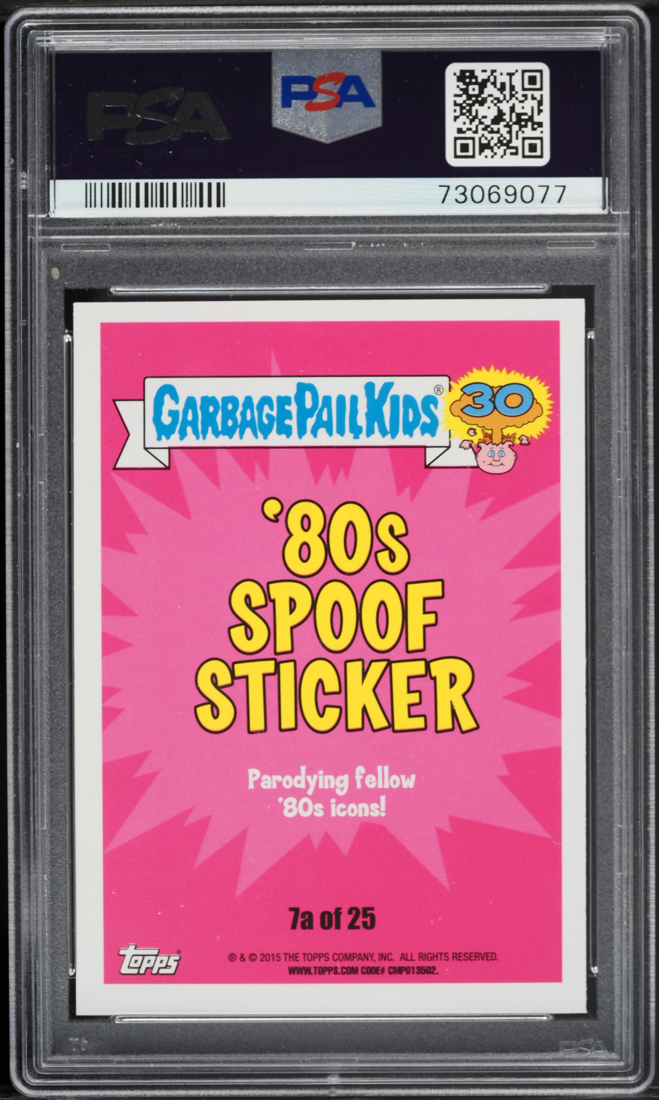 2015 Topps Garbage Pail Kids 30th '80's Spoof Mad Michael #7b PSA 9 MINT