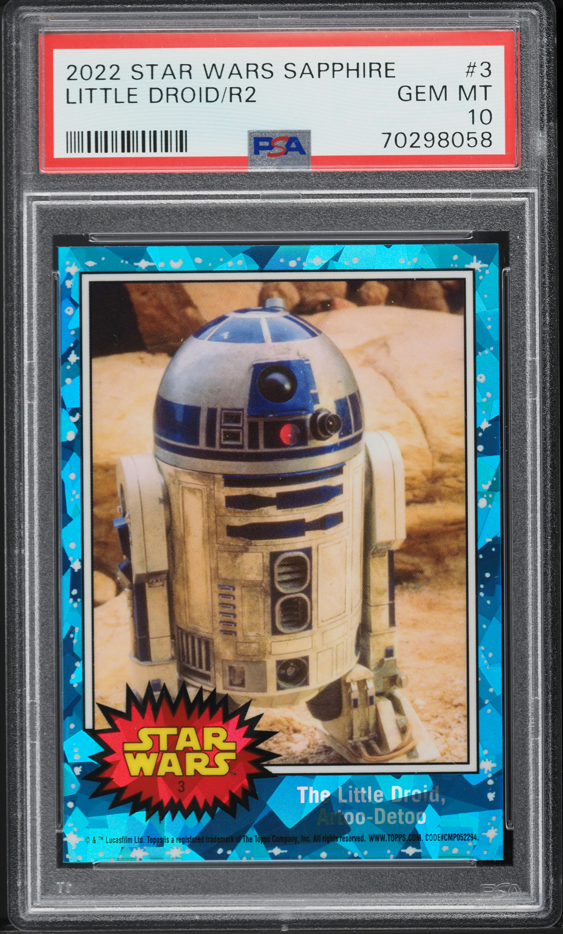 2022 Topps Chrome Star Wars Sapphire Little Droid Artoo-Detoo #3 PSA 10 GEM MINT